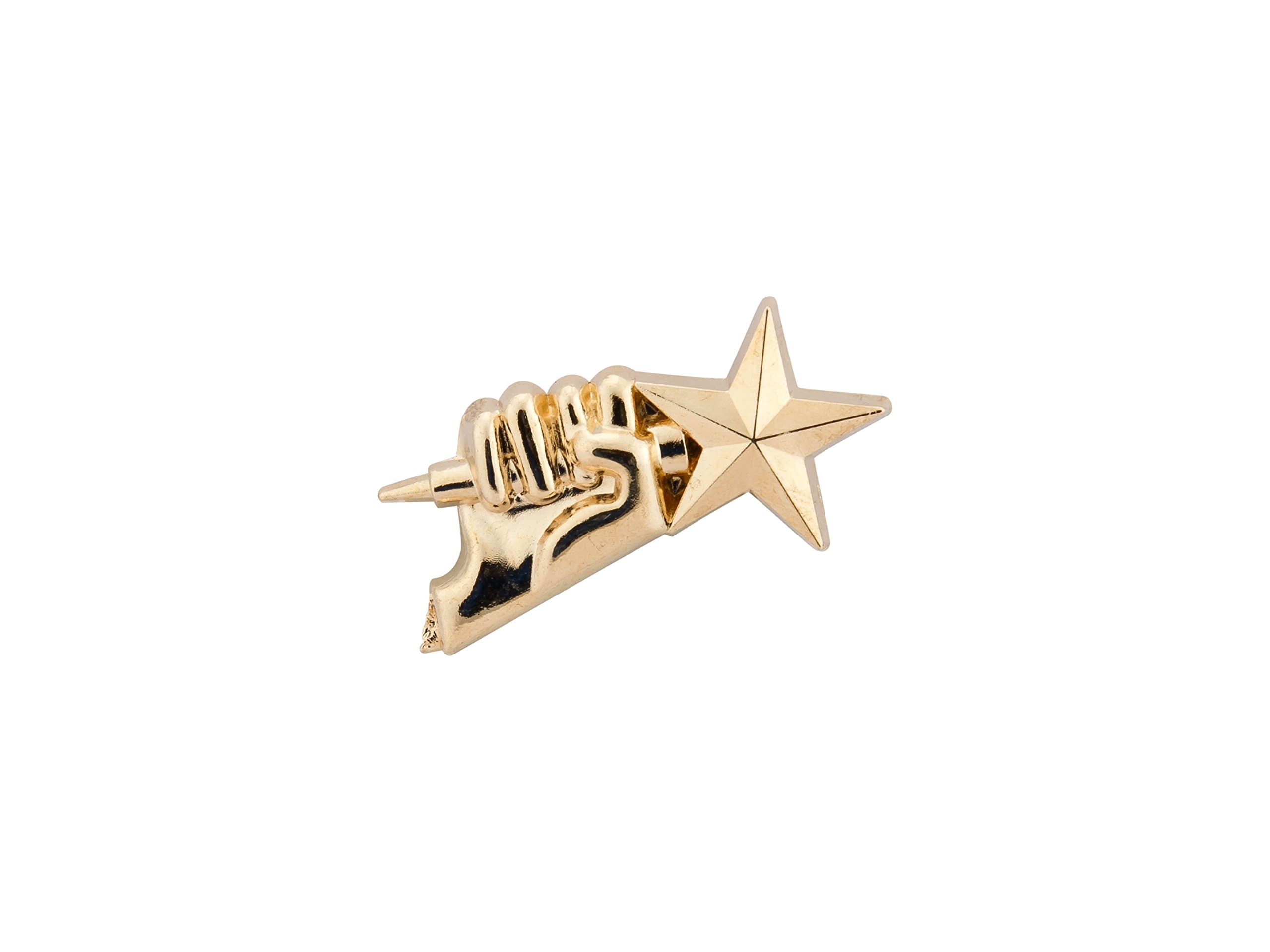 Men's Golden Star Torch Lapel Pin/Brooch Golden