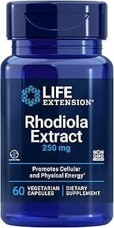 Rhodiola Extract, Rhodiola rosea Supplement, standardized Extract, Promotes Physical and Mental Performance, Gluten-Free, Non-GMO, Vegetarian, 250 mg, 60 Capsules