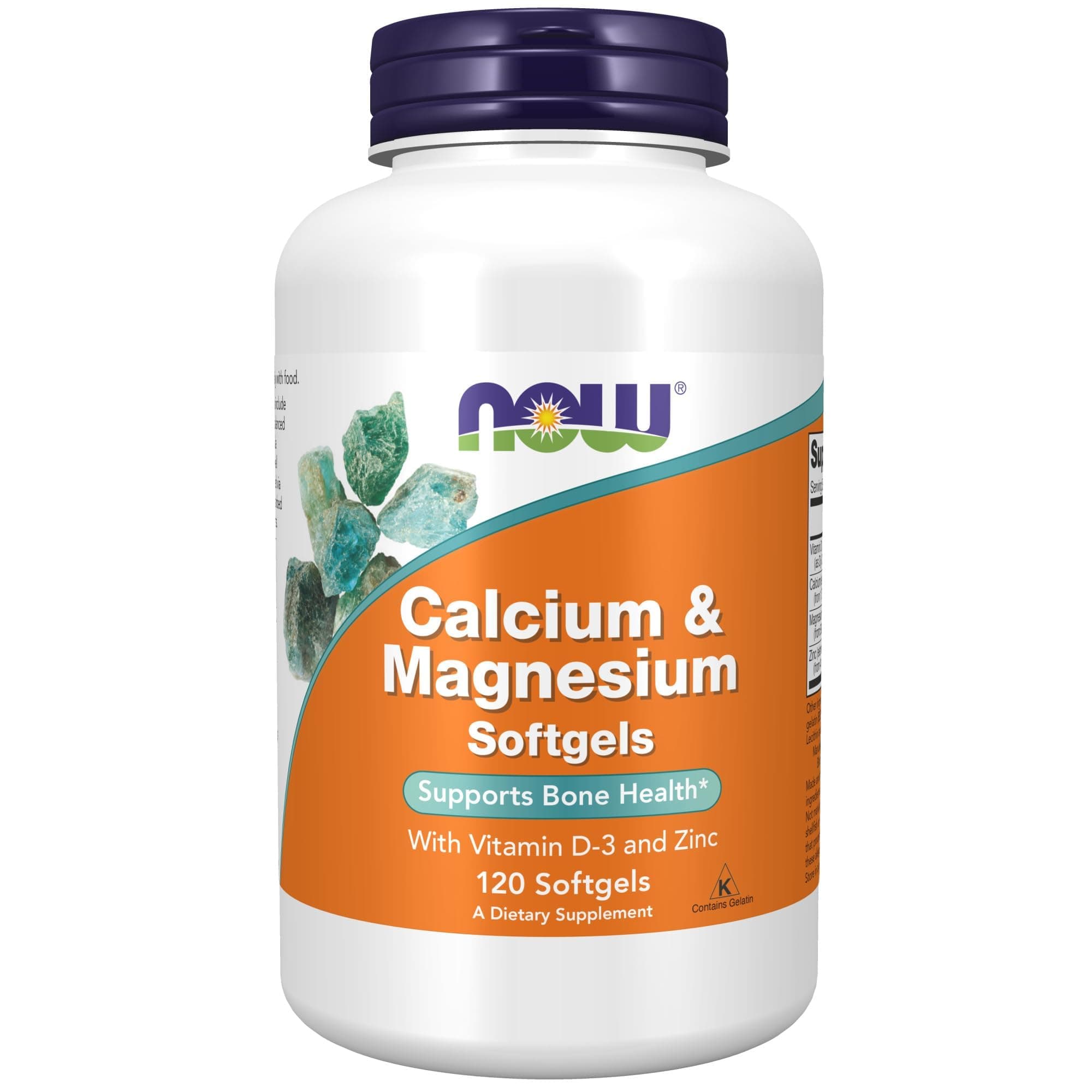 Supplements, Calcium & Magnesium with Vitamin D-3 and Zinc, Supports Bone Health*, 120 Softgels