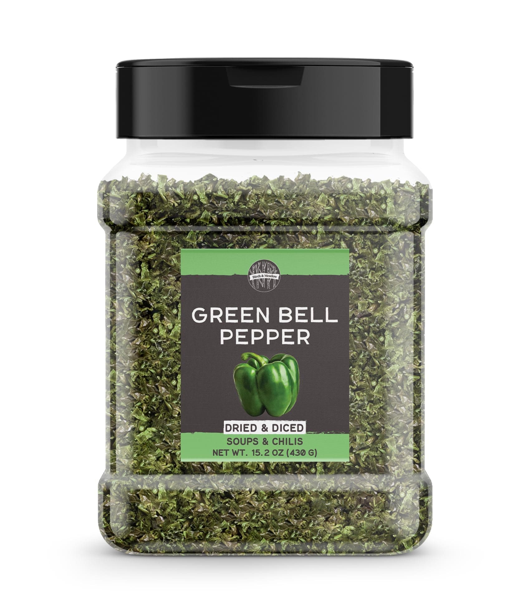 Birch & Meadow Diced Green Bell Pepper, 15.2 oz, Cut & Dried, Soups & Chilis, Fresh Taste