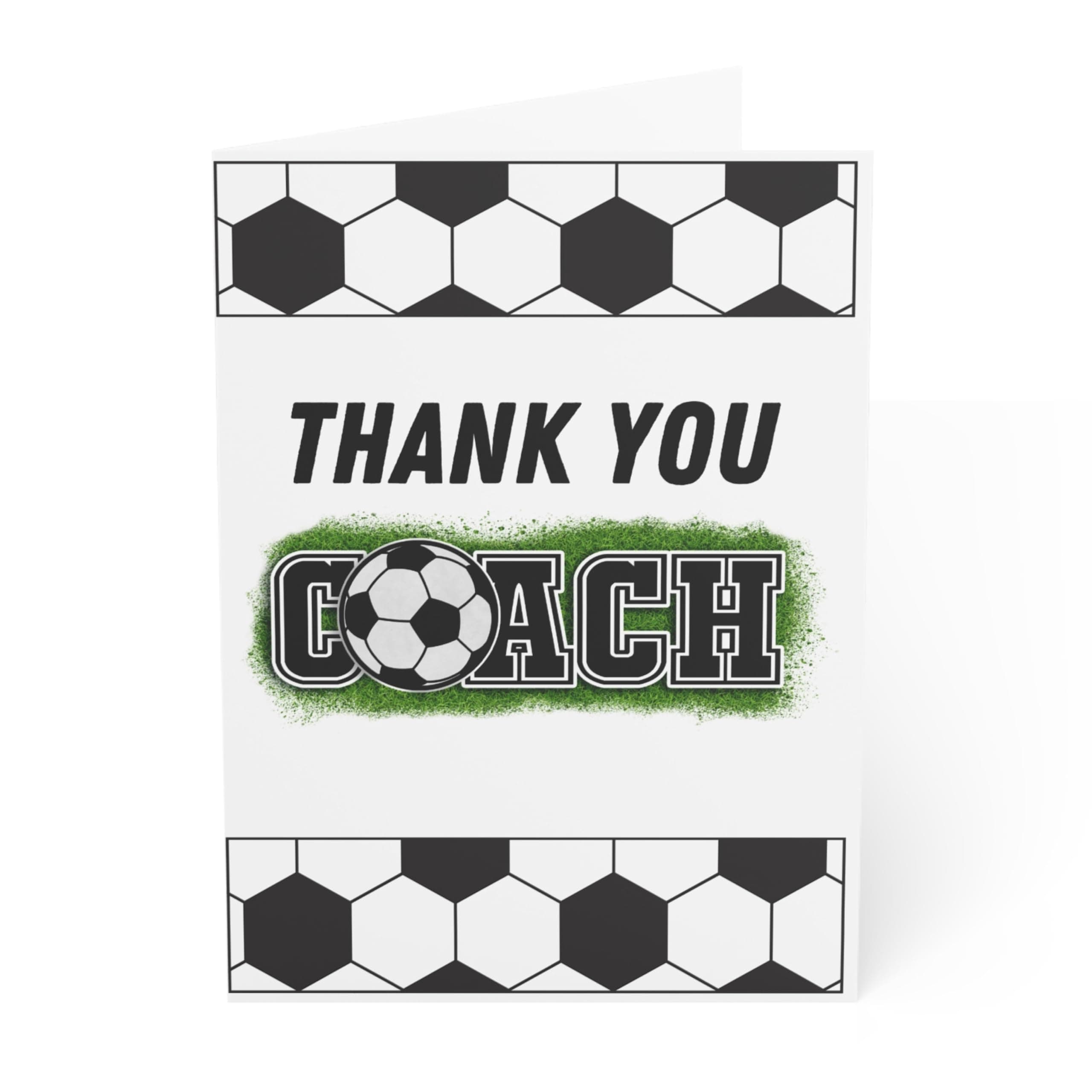 Soccer Coach Thank You Card, 5x 7 Inch Sports Trainer Appreciation, Football Team, Thank You Coach, Gratitude Gift, Blank Inside (Classic)