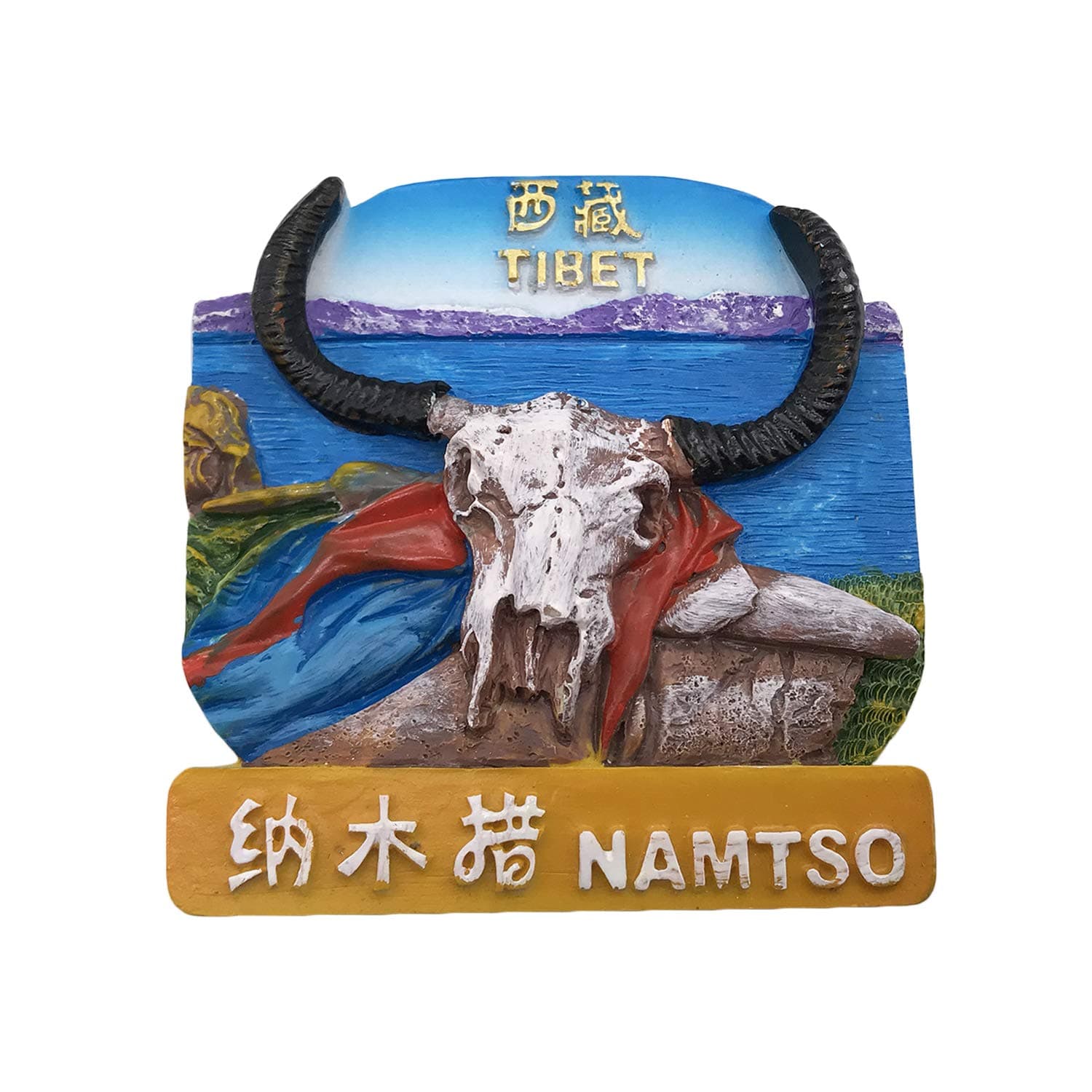 Namtso Tibet 3D Refrigerator Magnet Tourist Travel Souvenirs Handmade Resin Craft Magnetic Stickers Home Kitchen Decoration China Nam Co Fridge Magnet Collection Gift