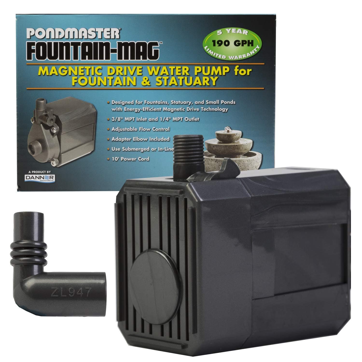 Pondmaster 02519 190 GPH Magnetic-Drive Utility Pump