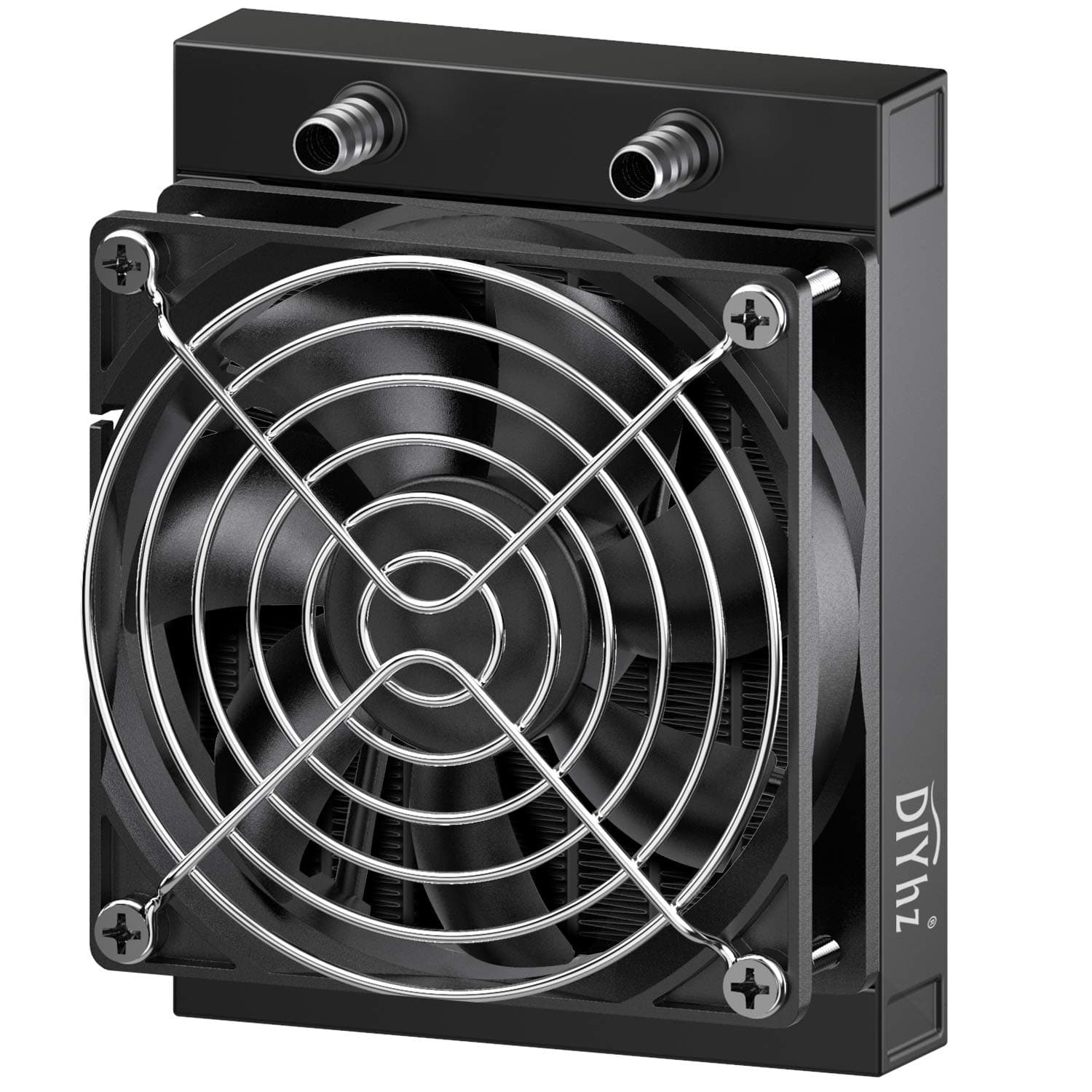 Water Cooling Computer Radiator, 12 Pipe Aluminum Heat Exchanger Liquid Cooling Radiator Heat Sink 120mm with Fan for CPU PC Laser Water Cool System DC12V Black