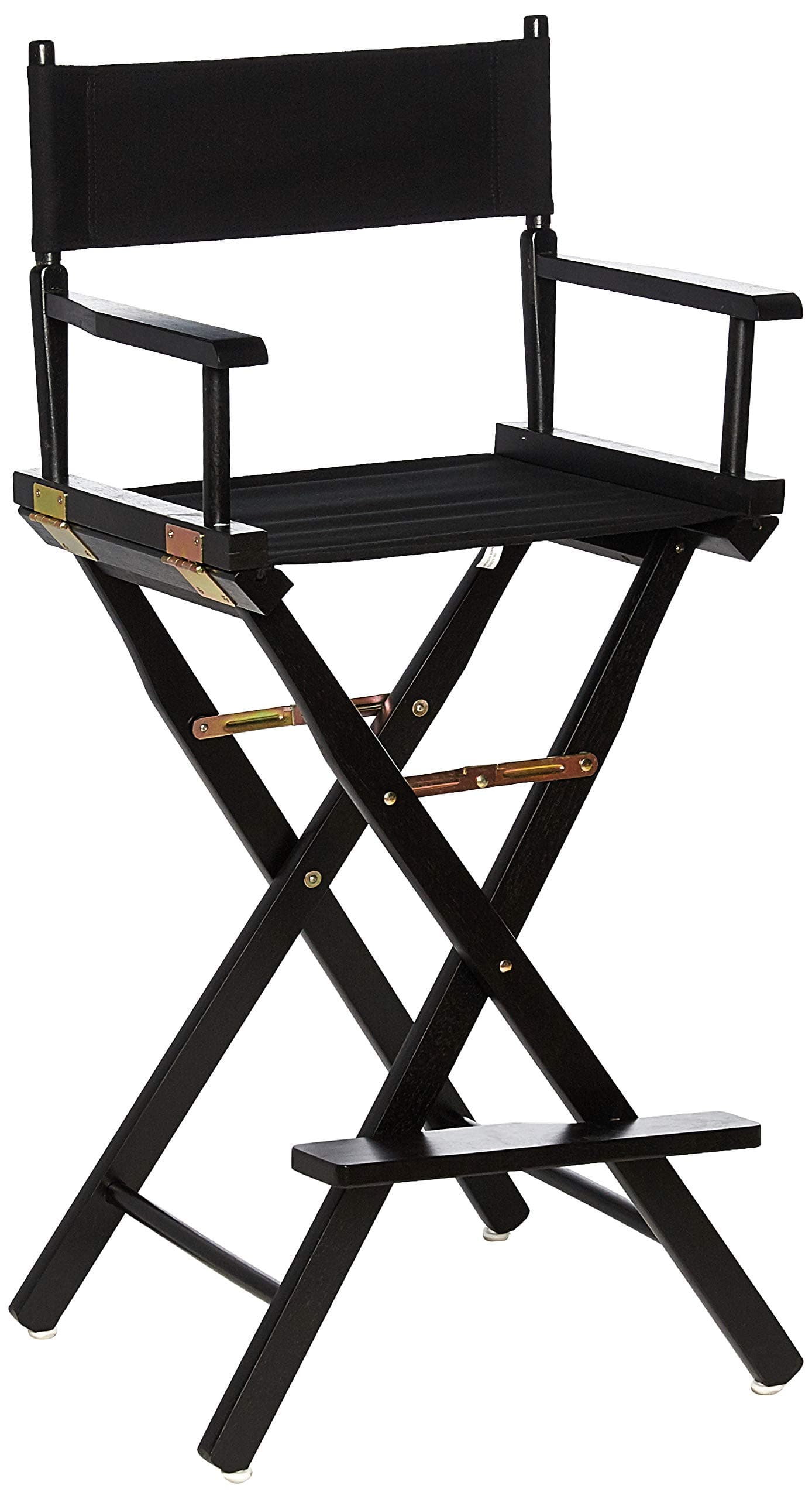 Casual Home Director's Chair,Black Frame/Black Canvas,30" - Bar Height