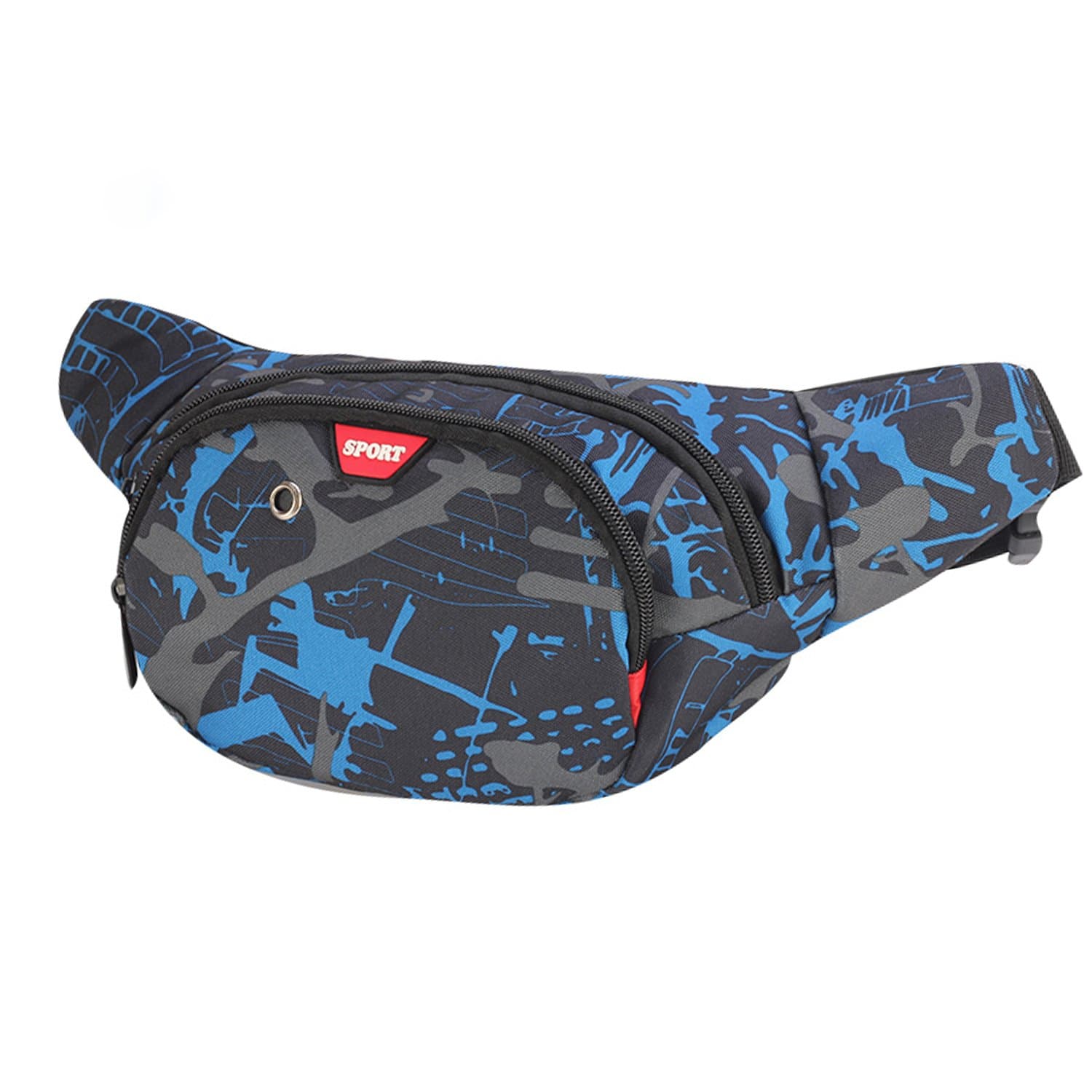 Waterproof Bum Bag Waist Fanny Packs Travel Hiking Outdoor Sport Money Hip Bag Pouch Pack Holiday Running Belt (Blue)