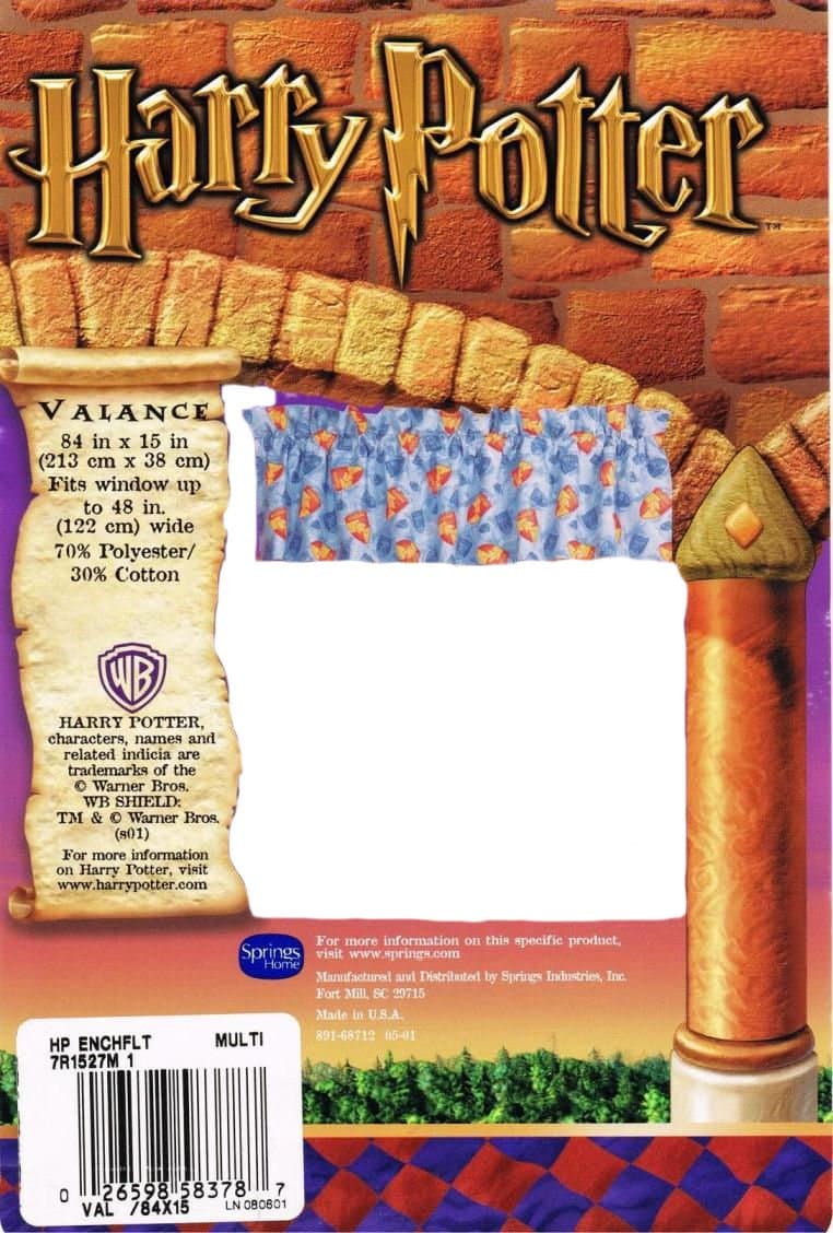 Harry Potter Gryffindor Crests and Quidditch Themed Valance (Curtains Sold Separately)