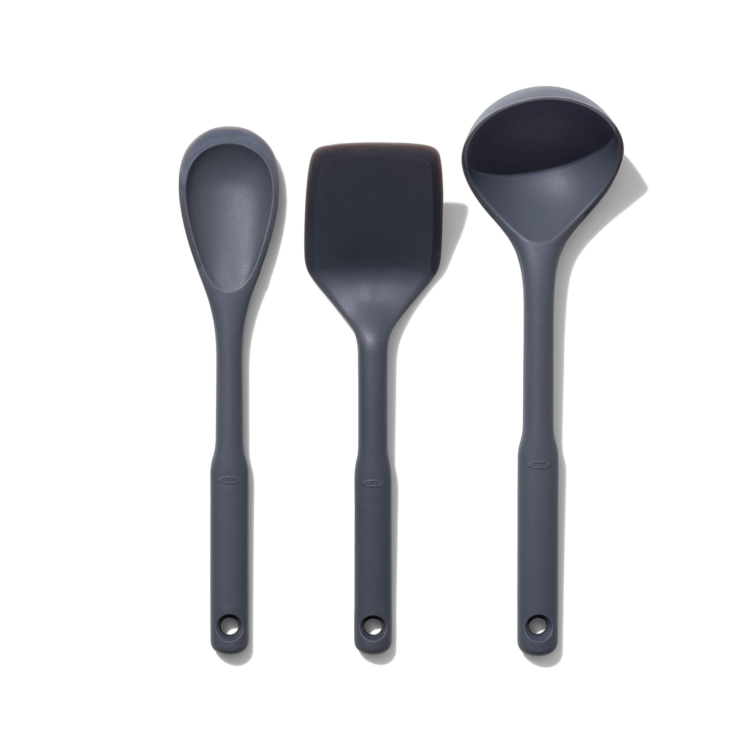 Good Grips 3-Piece Silicone Utensil Set, Gray, One size