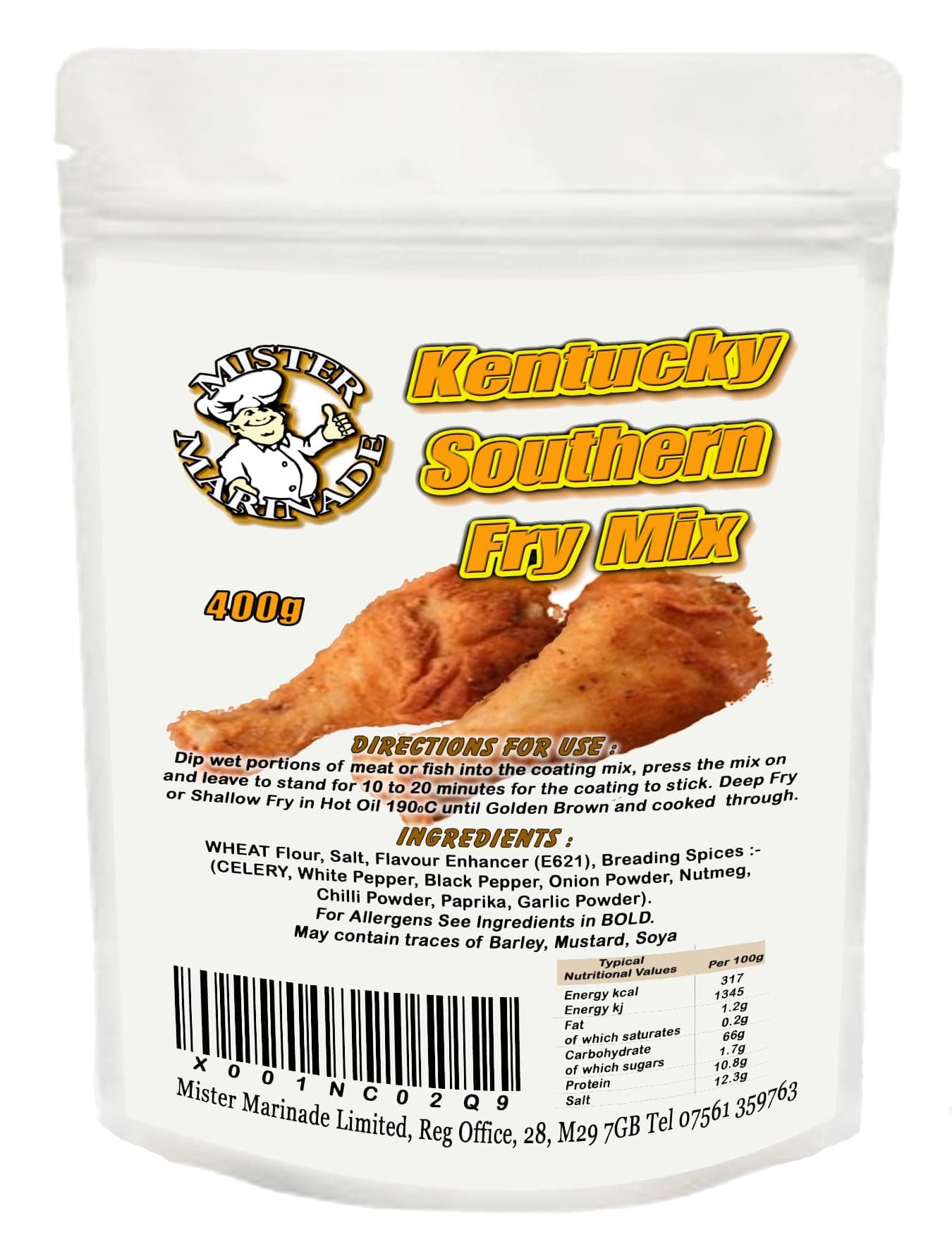 Kentucky Southern Fry Coating Mix (400g Kentucky) Suitable for Air Frying