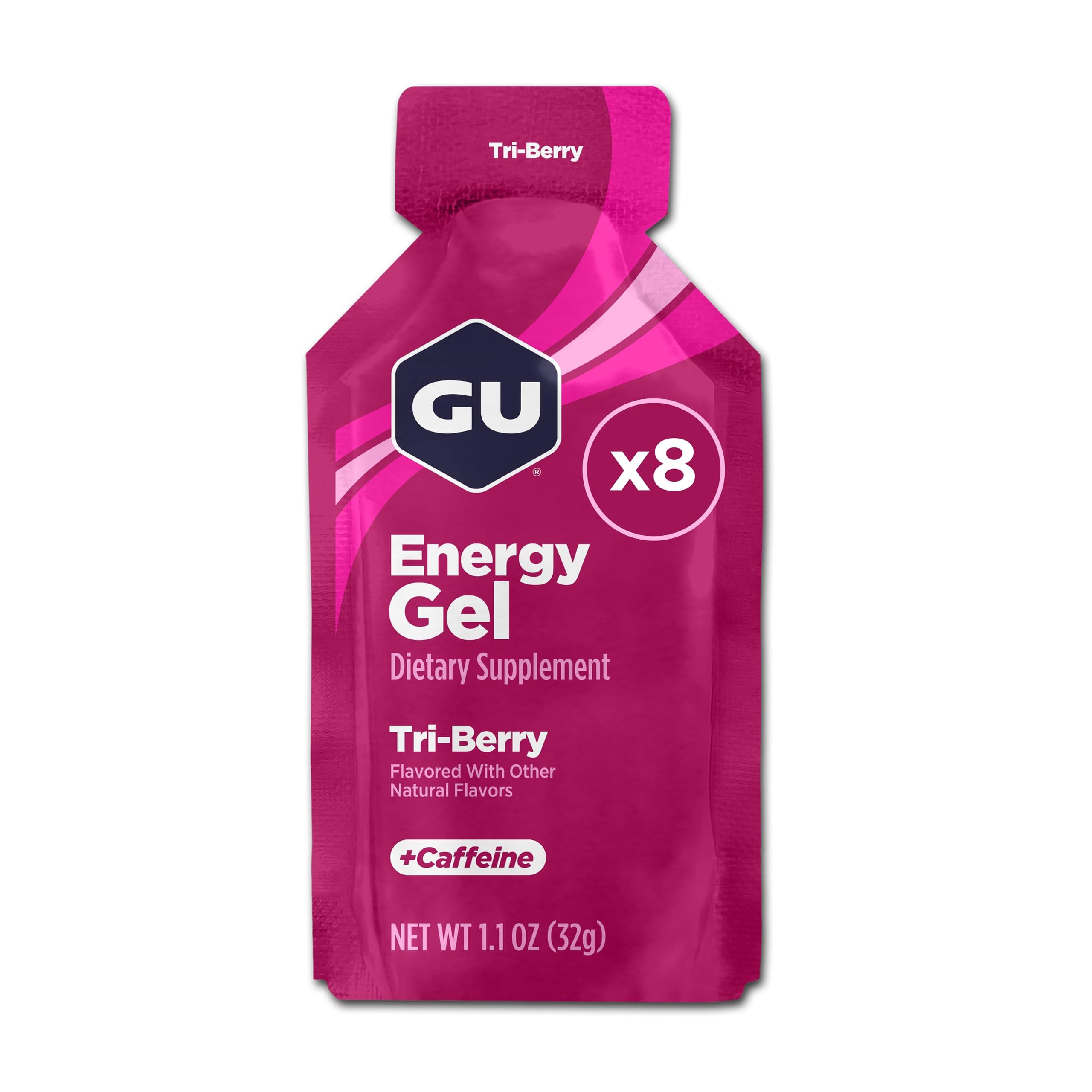 GU Energy Original Sports Nutrition Energy Gel (Tri-Berry, 8-Count)