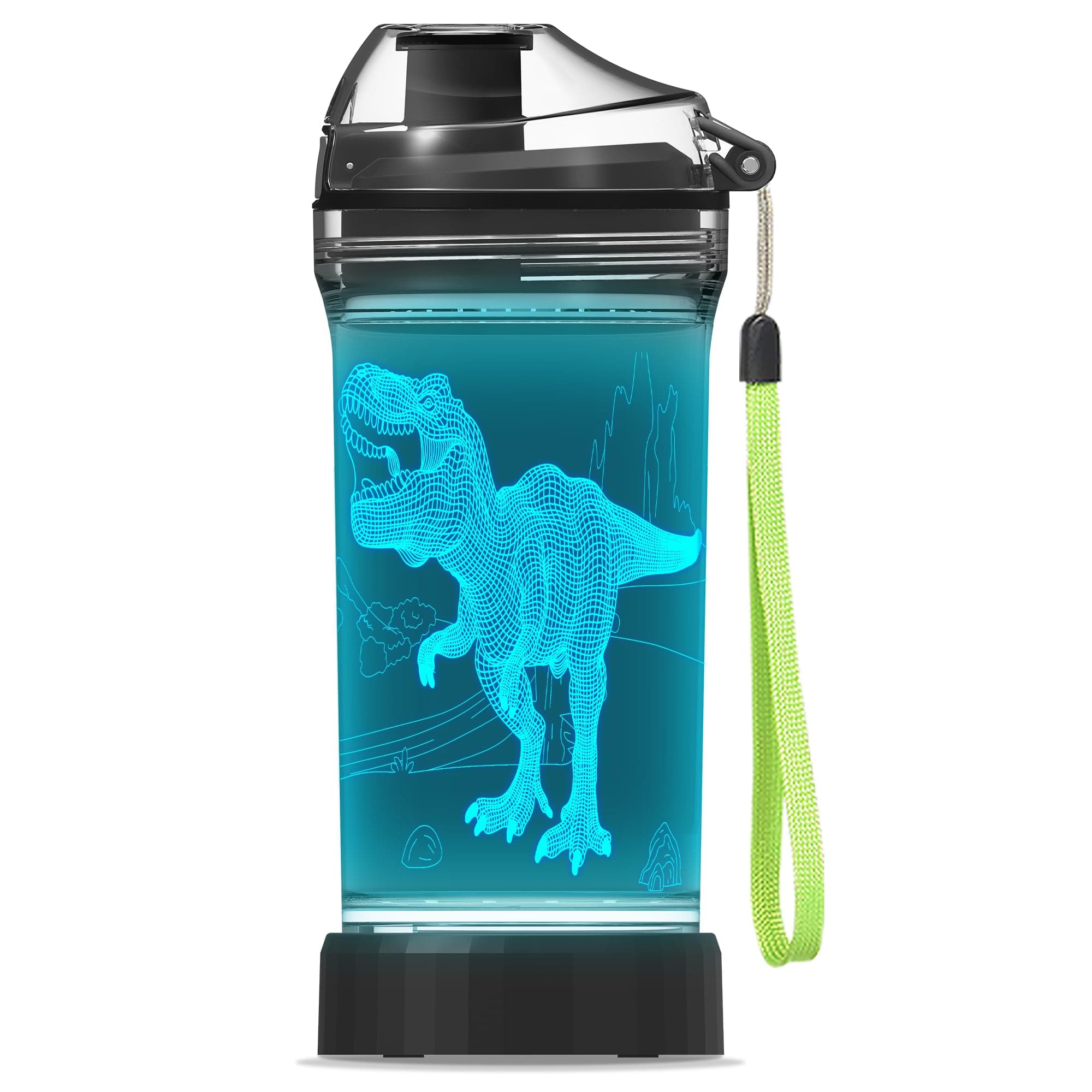 YuanDian Light Up Kids Water Bottle with 3D LED Light- 14 OZ Tritan BPA Free Eco-Friendly - 7 Color Light Cool Drinking Cups Gift for School Boy Kids Girl Child