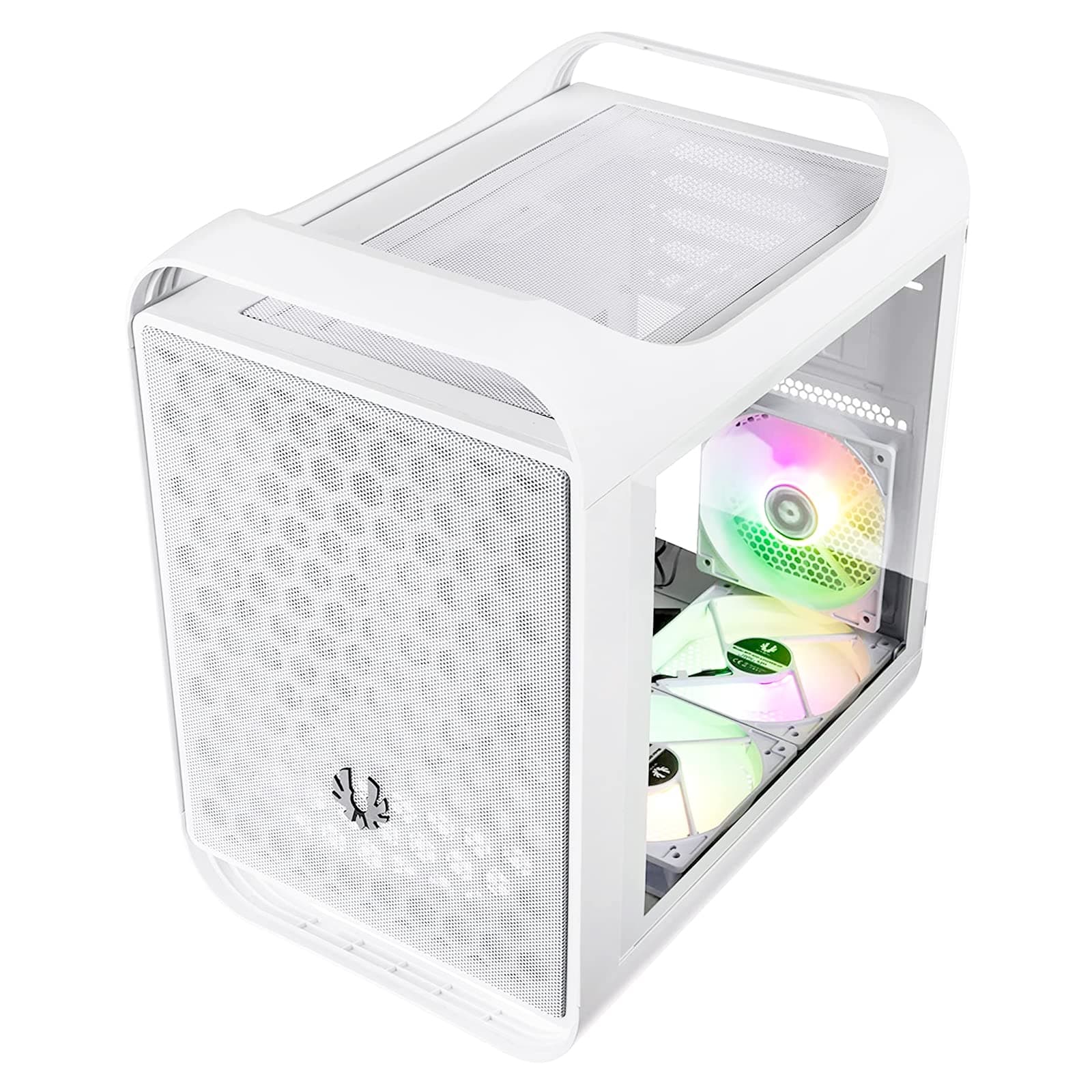 Prodigy M 2022 mATX/Mini-ITX High Airflow Mesh Gaming PC Case 3xARGB Fans GPU Length Support 339mm(13.3inch) Vertical GPU and Water Cooling Mounting Tempered Glass USB Type C, White