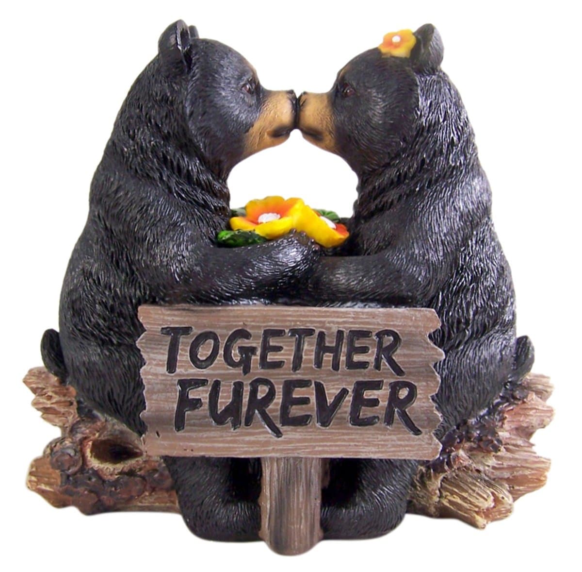 Kissing Bear Couple Decorative Figurine 6.5"