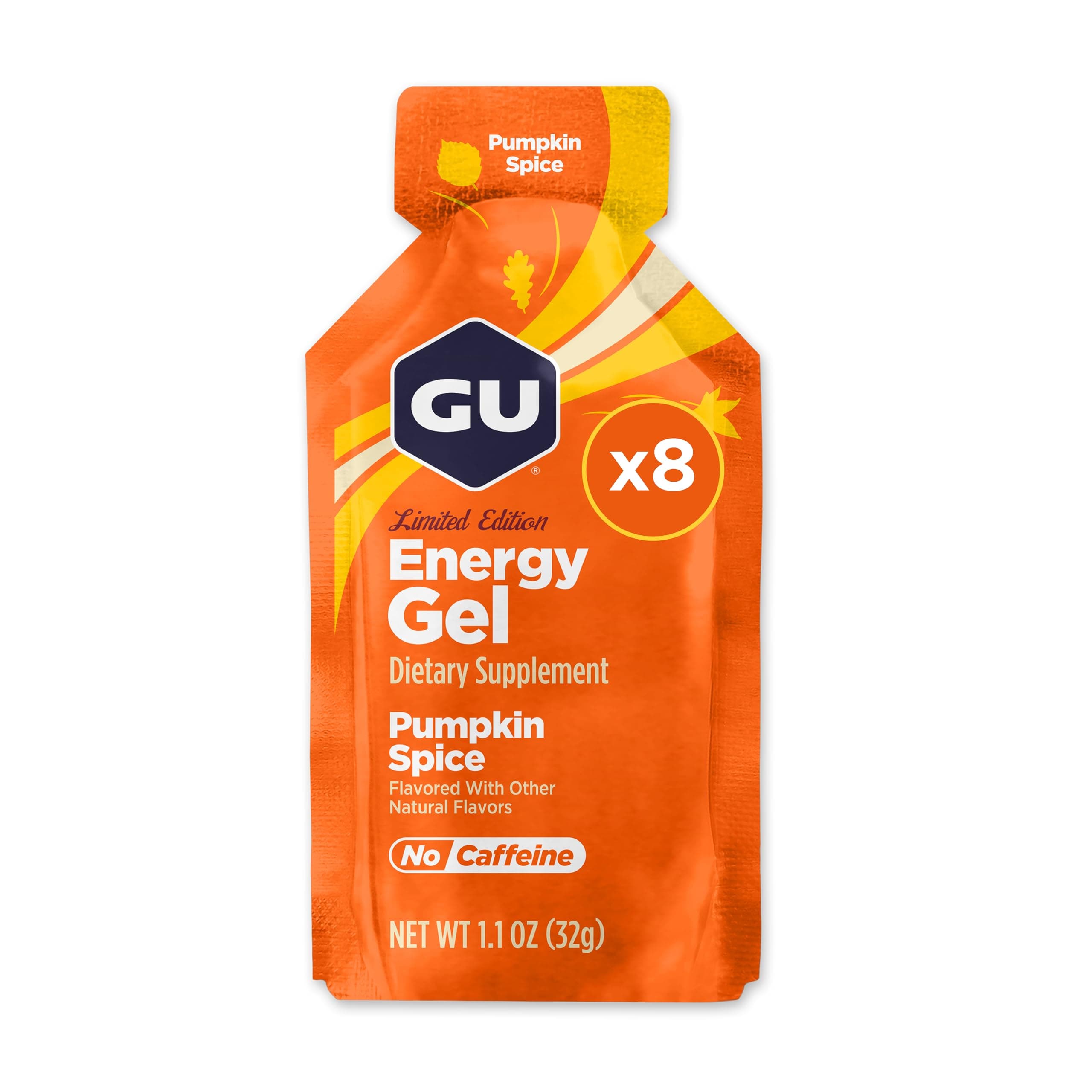 GU Energy Pumpkin Spice Energy Gel (Seasonal Flavor) - Box of 8