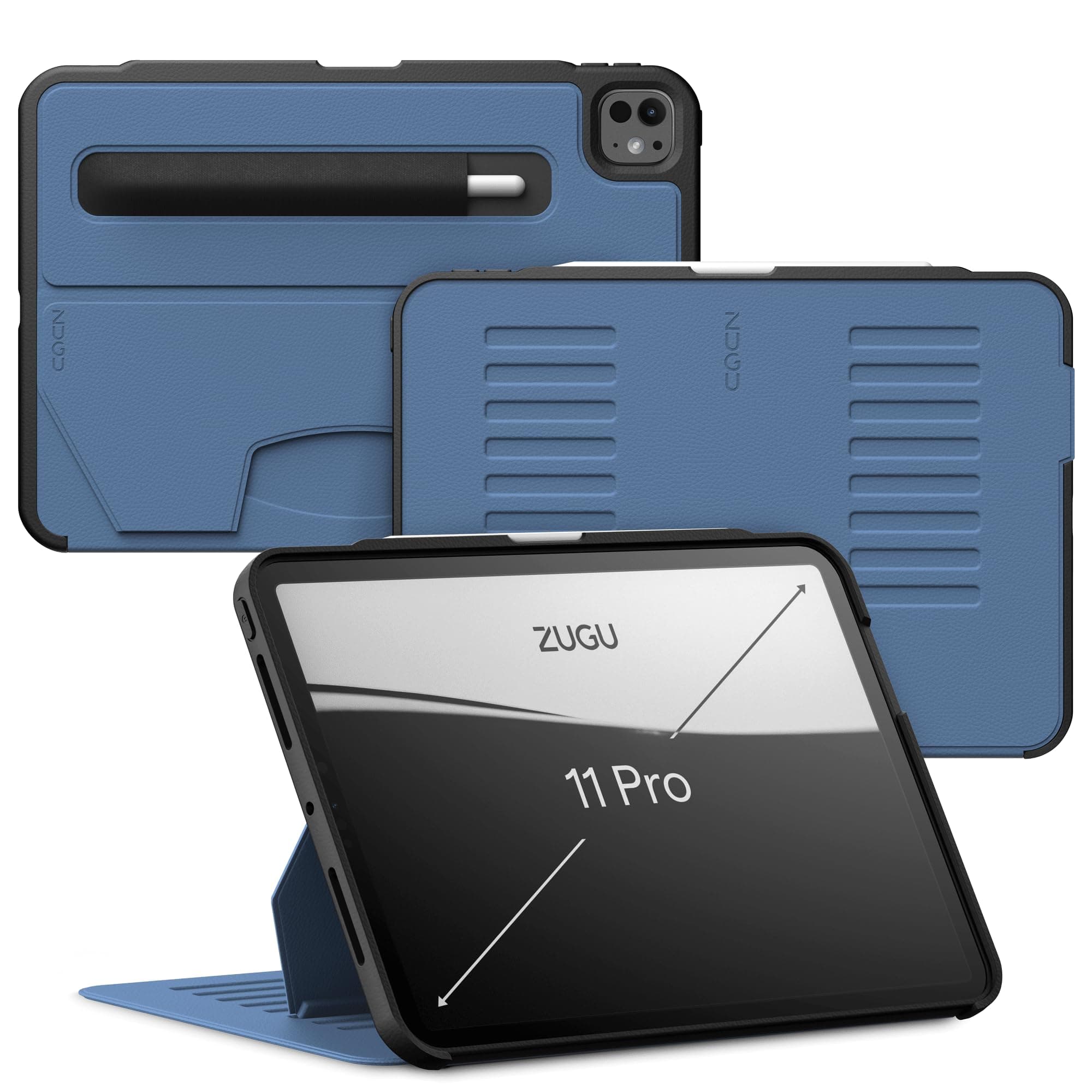 ZUGU CASE iPad Pro 11 Case, Ultra Slim Protective Case/Cover Designed for iPad Pro 11 (M4/M5) 2024/2025 Gen 5/6 with Convenient Magnetic Stand (Auto Wake/Sleep) - Slate Blue