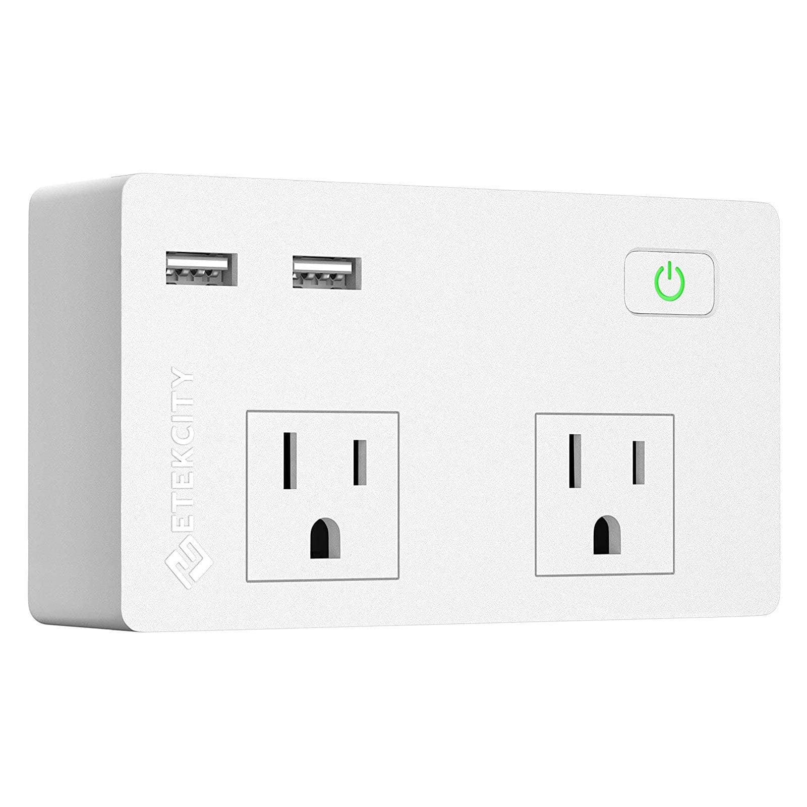Etekcity Wall Surge Protector Power Strip with 2 USB Charging Ports, 2.4A Fast Charge, 5610 Joules, 1800W/15A, UL Listed, White