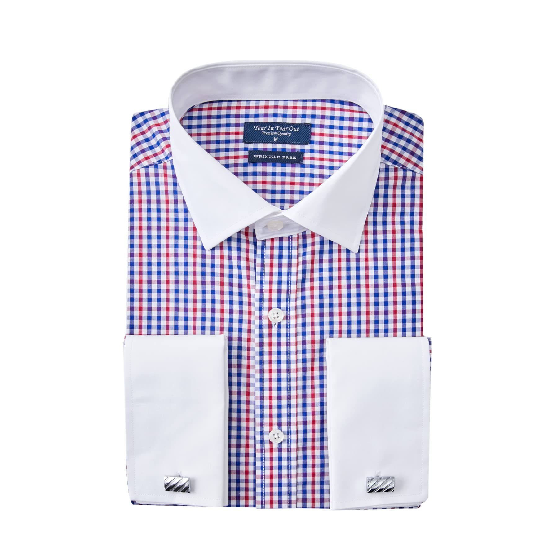 Year In Year OutFrench Cuff Wrinkle Free Dress Shirt for Men Regular Fit Long Sleeve Wrinkle Resistant Shirt