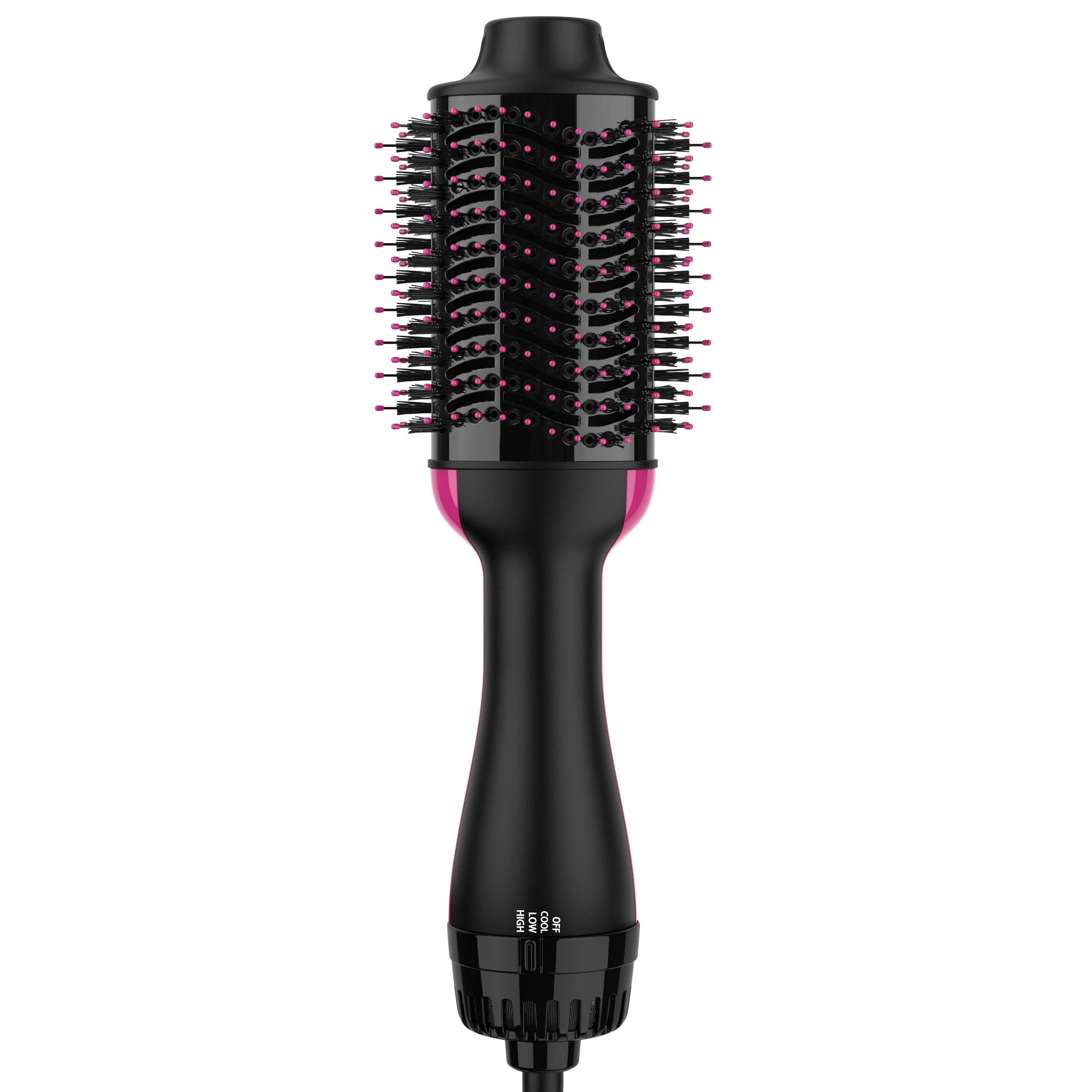 Hair Dryer Brush Blow Dryer Brush in One, Upgraded 4 in 1 Hair Dryer and Styler Volumizer with Negative Ion Anti-frizz Ceramic Titanium Barrel Hot Air Hair Straightener Brush