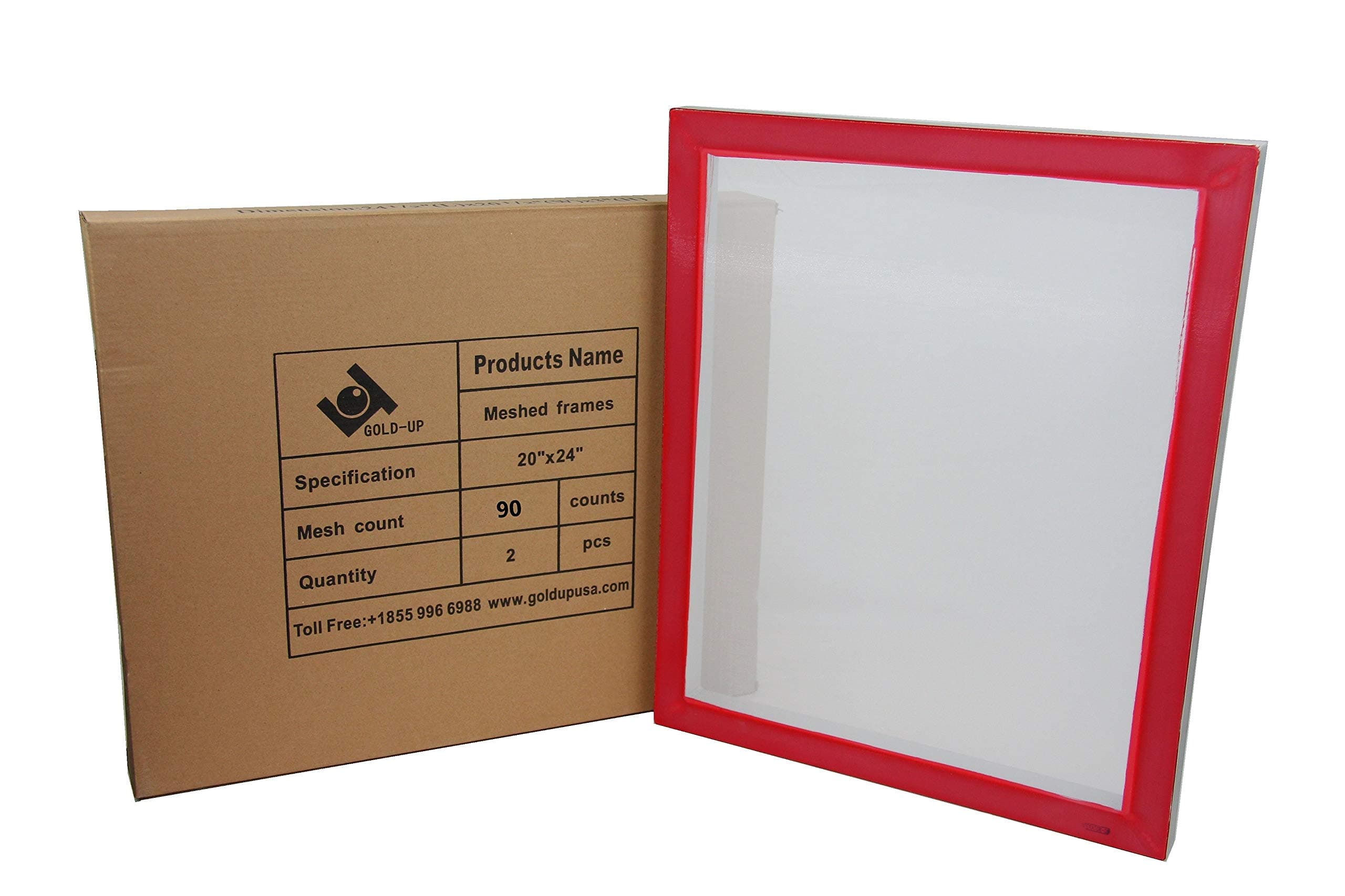 - 20 x 24 Inch Pre-Stretched Aluminum Silk Screen Printing Frames with 90 White Mesh (2 Pack Screens)
