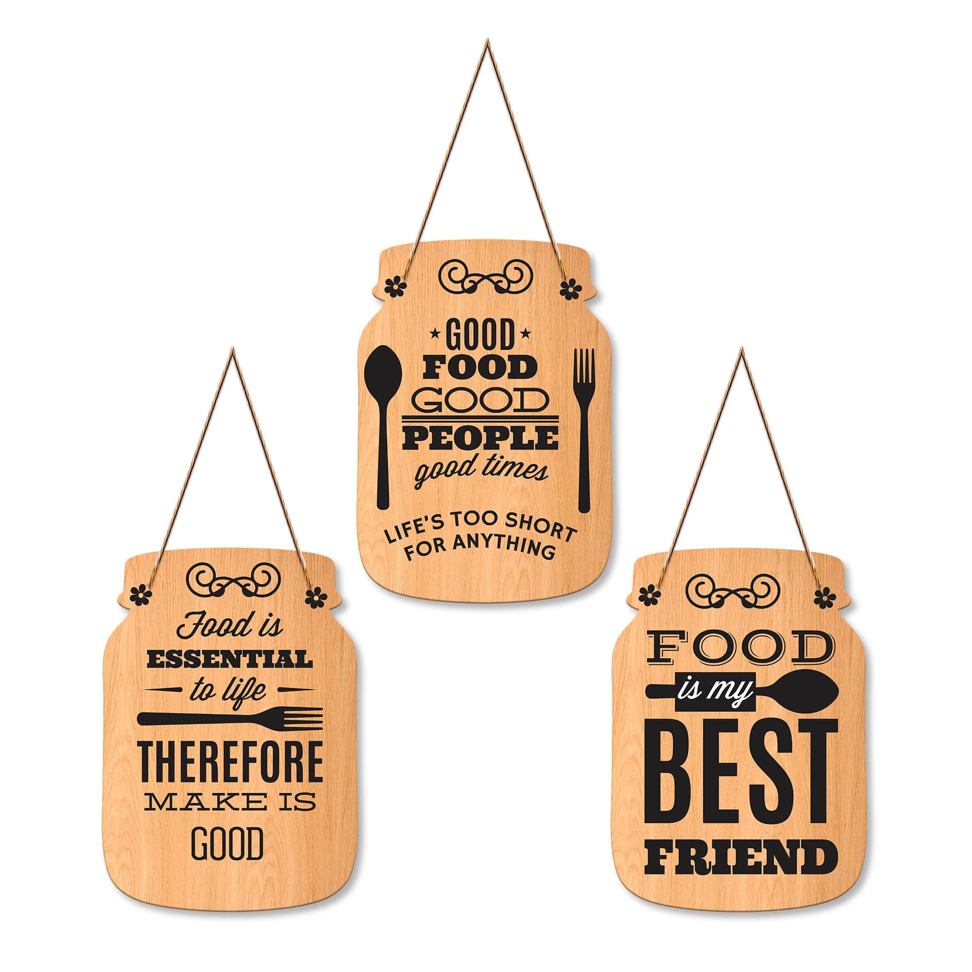 Artvibes Kitchen Quotes Wall Hanger for Home Decor | Gifts | Wall Art for Living Room Wall | Decoration Wooden Hanging Items | Kitchen Wood Design | Quotes Decor Items | Decorative Artworks (WH_8901N)