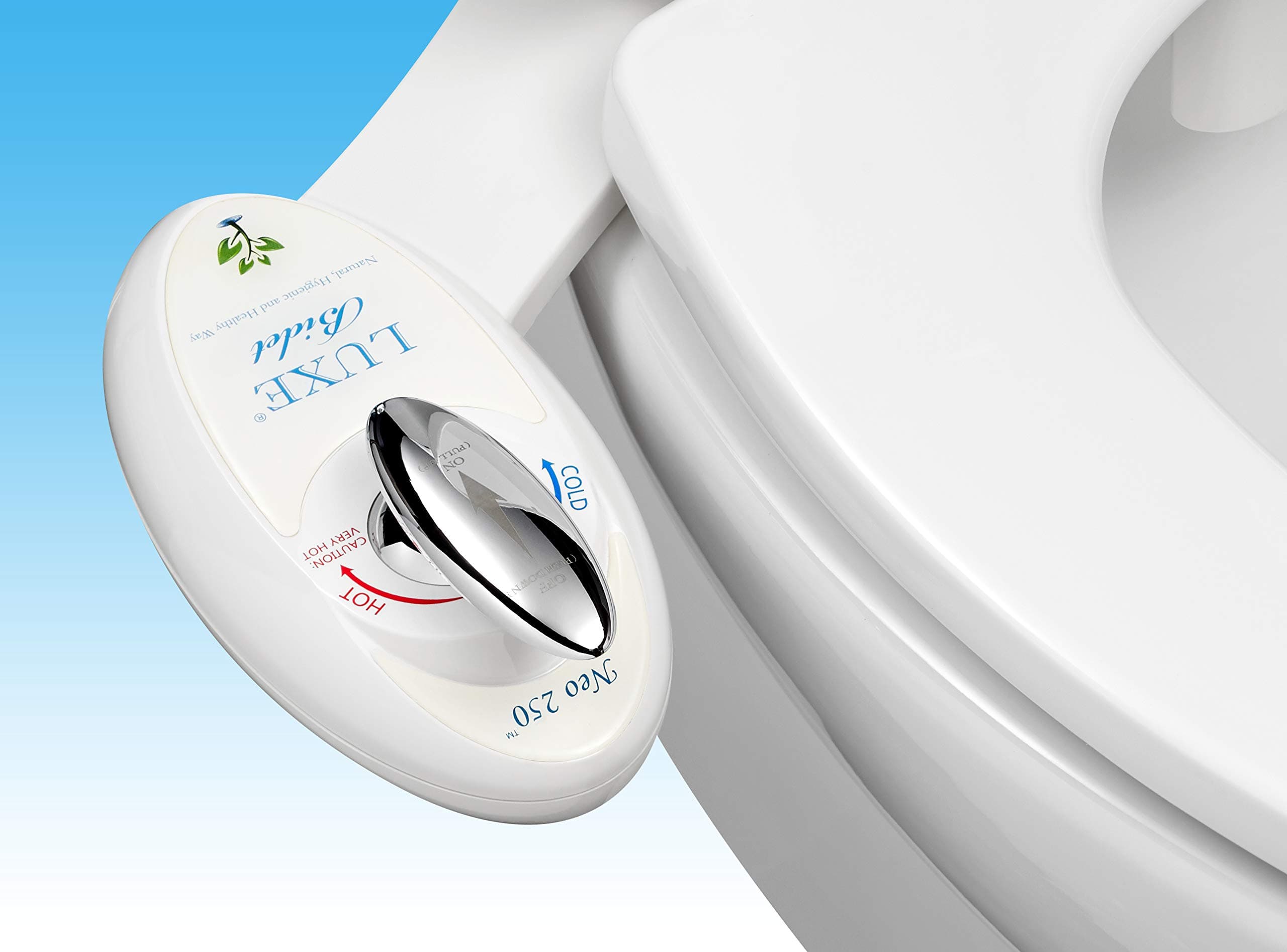 Luxe Bidet Neo 250 - Hot and Cold Water Non-Electric Mechanical Bidet Toilet Seat Attachment (white and white)