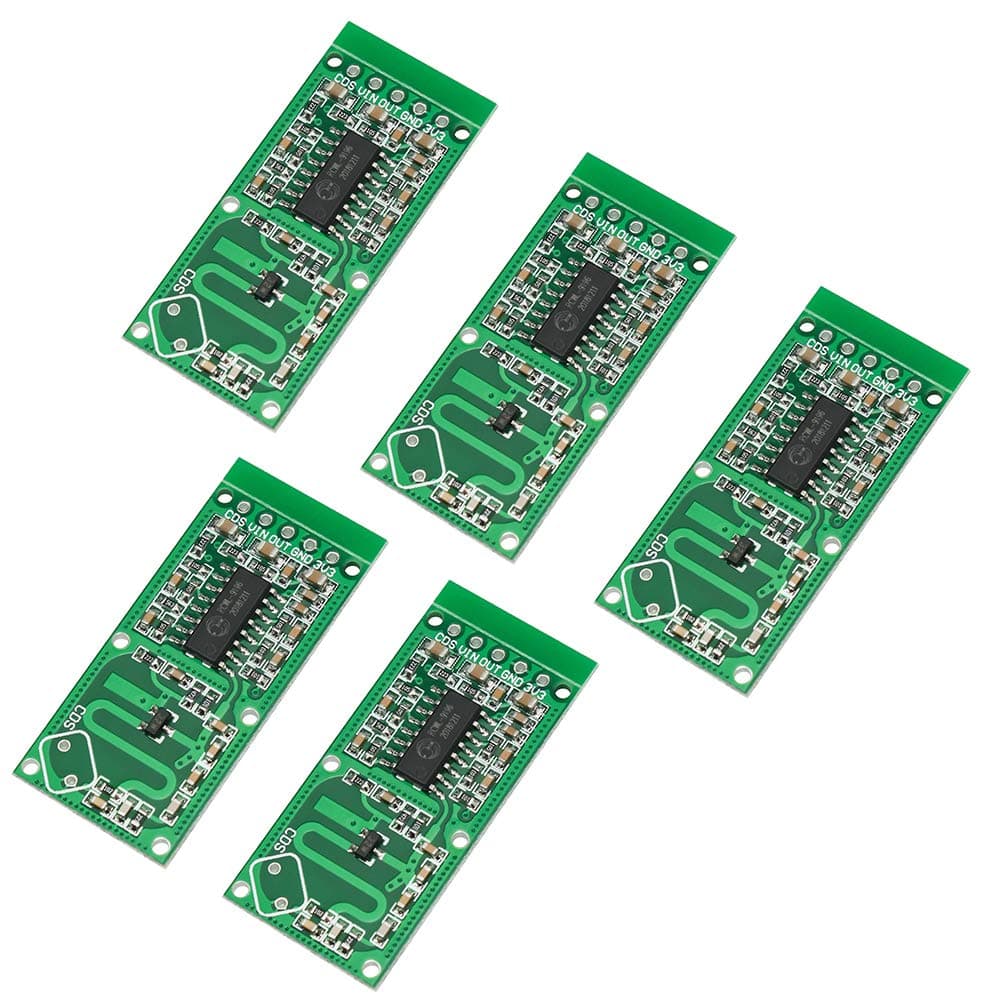WayinTop 5pcs RCWL-0516 Microwave Radar Sensor Smart Switch Module 5-7M Detection Distance 4-28V for Arduino ESP8266 Nodemcu Human Rat Cat Detector