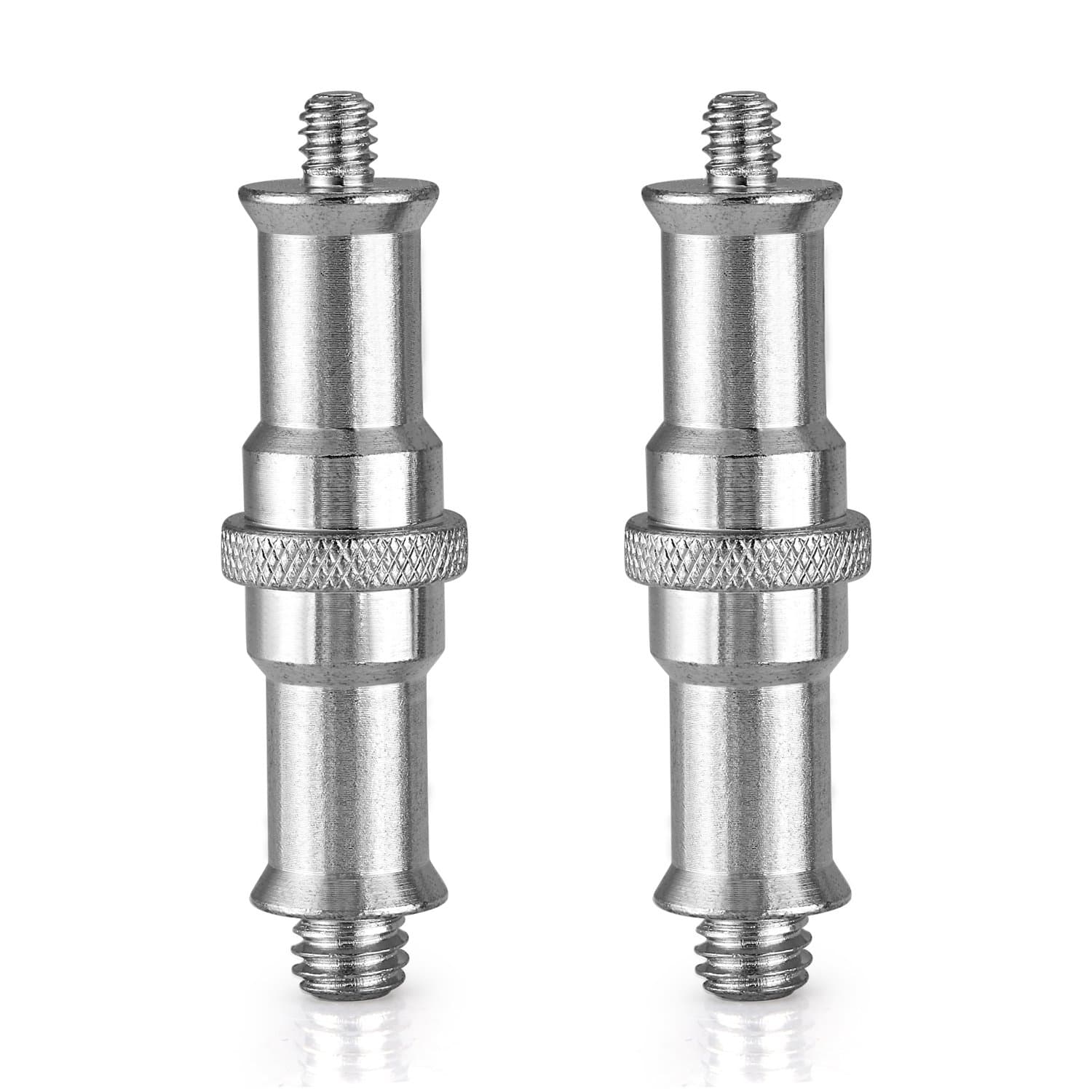 2 Pieces Standard 1/4 to 3/8 inch Metal Male Convertor Threaded Screw Adapter Spigot Stud for Studio Light Stand, Hotshoe/Coldshoe Adapter, Ball Head, Wireless Flash Receiver, Trigger