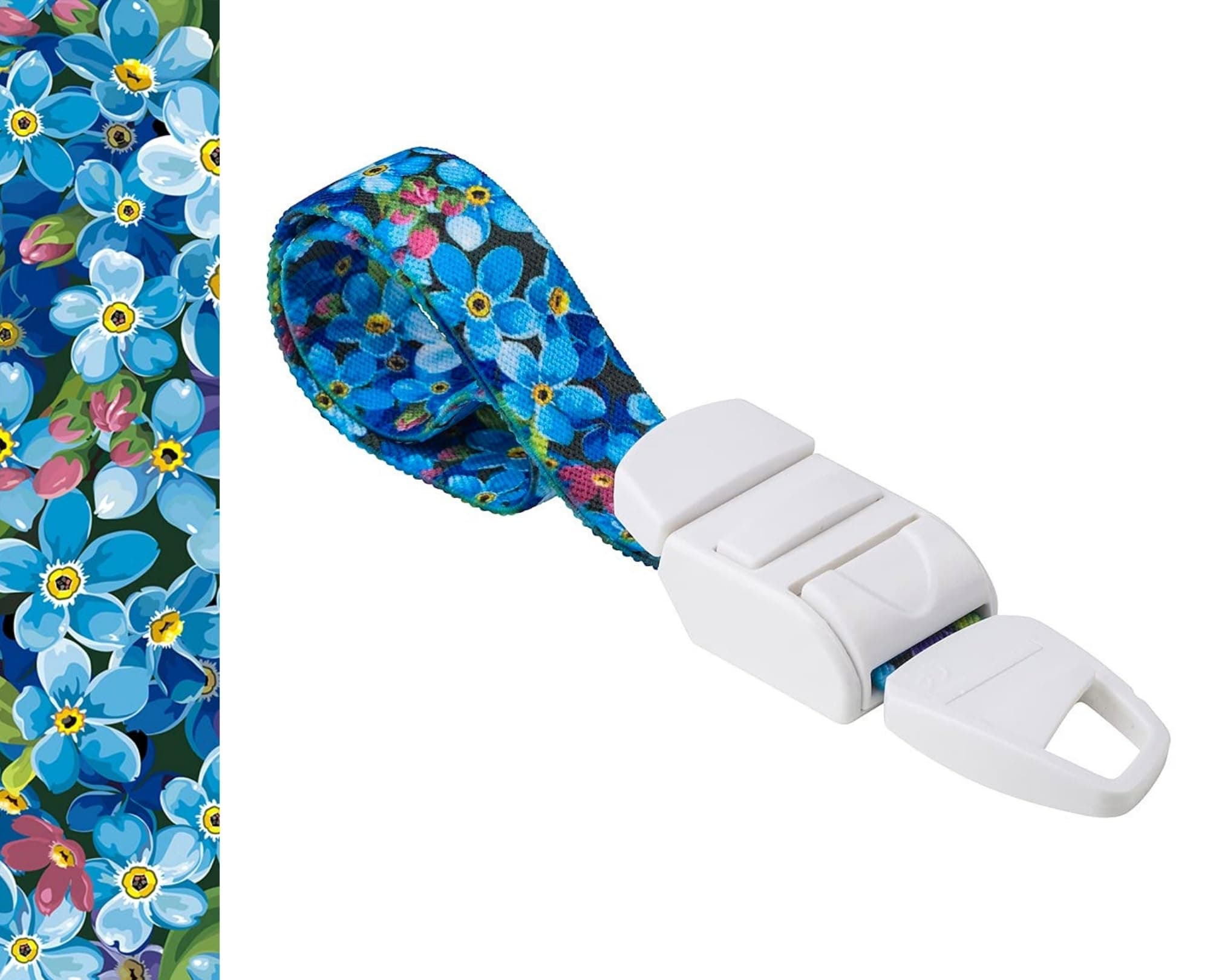 Medical Nurse Tourniquet with FLORAL BLUE FORGET-ME-NOT Pattern with ABS Plastic Buckle Latex Free Elastic Band Perfect for Doctors, Nurses, Students and Paramedics