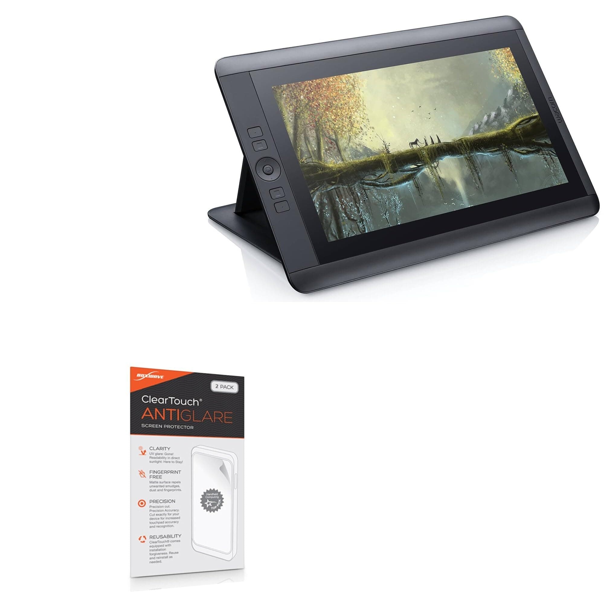 BoxWave Screen Protector for Wacom Cintiq 13HD DTK-1300 (Screen Protector by BoxWave) - ClearTouch Anti-Glare (2-Pack), Anti-Fingerprint Matte Film Skin