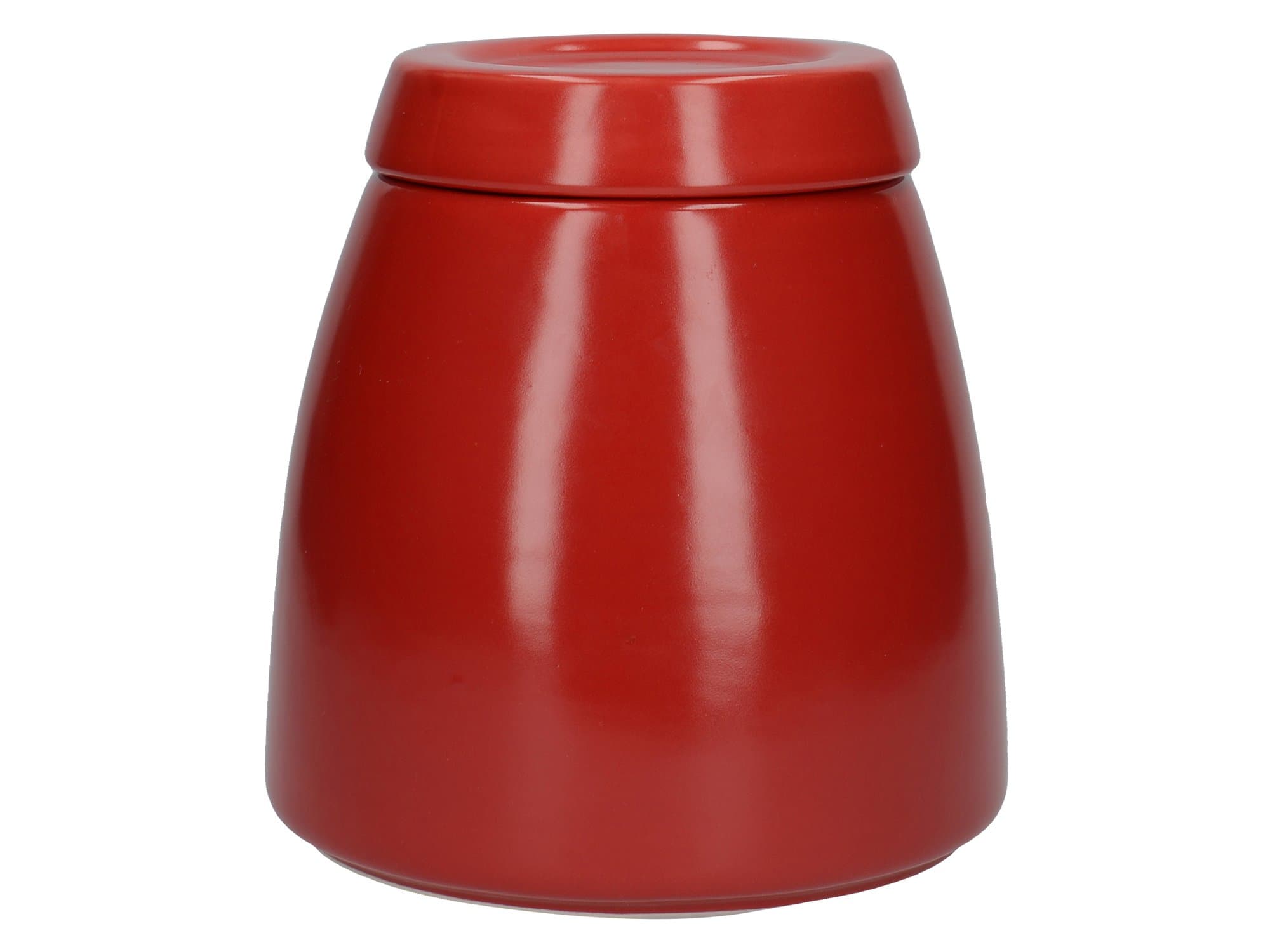La Cafetière 5225683 Barcelona Ceramic Sugar / Coffee / Tea Canister with Lid, 12.7 x 12.7 x 13.6 cm (5" x 5" x 5.5") - Red