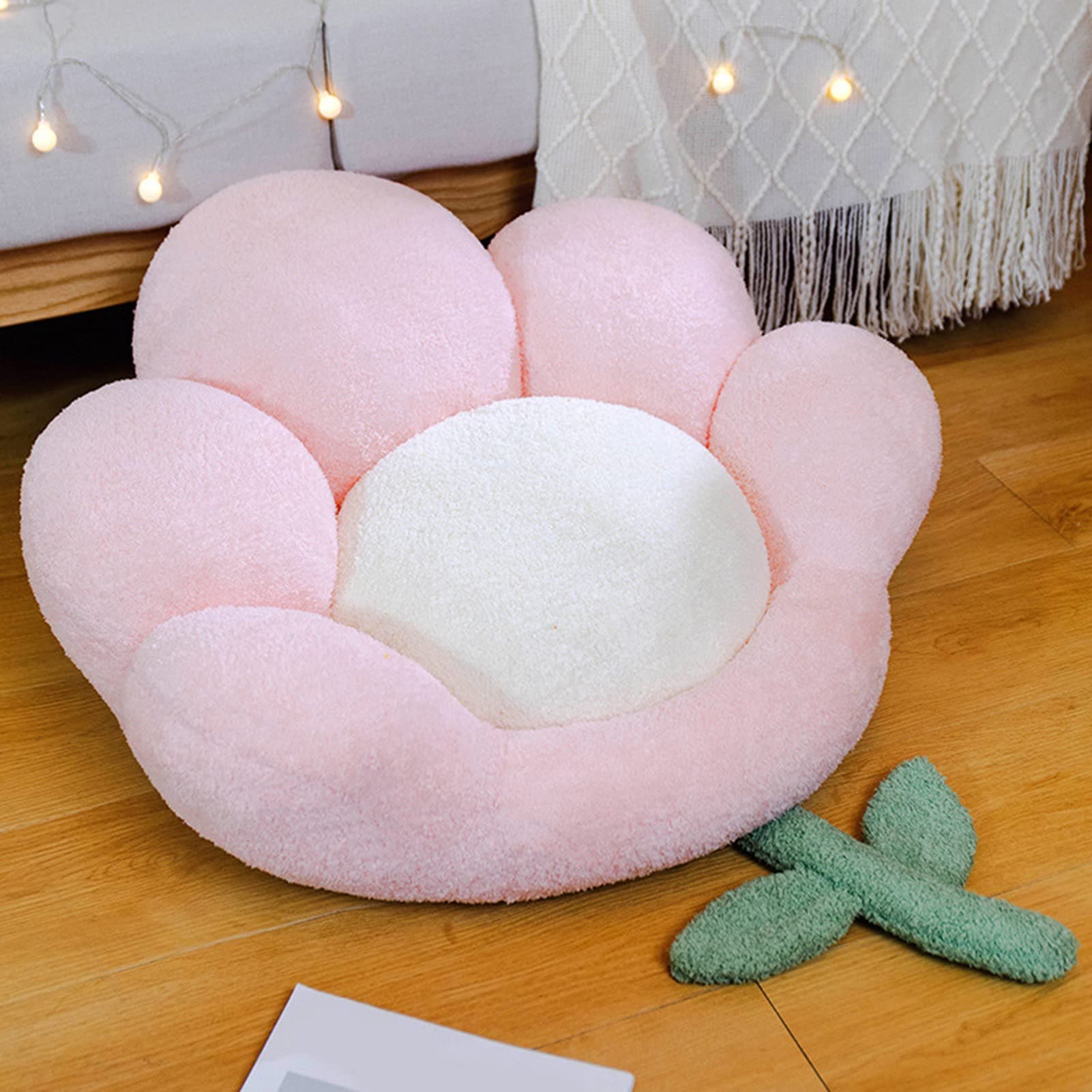 Goodliest Flower Seat Cushion Cute Floor Pillow Thickened Flower Shape Floor Pillows Seating for Adults Floor Cushions for Relax Yoga Meditation Pink 25.59" x 23.62"