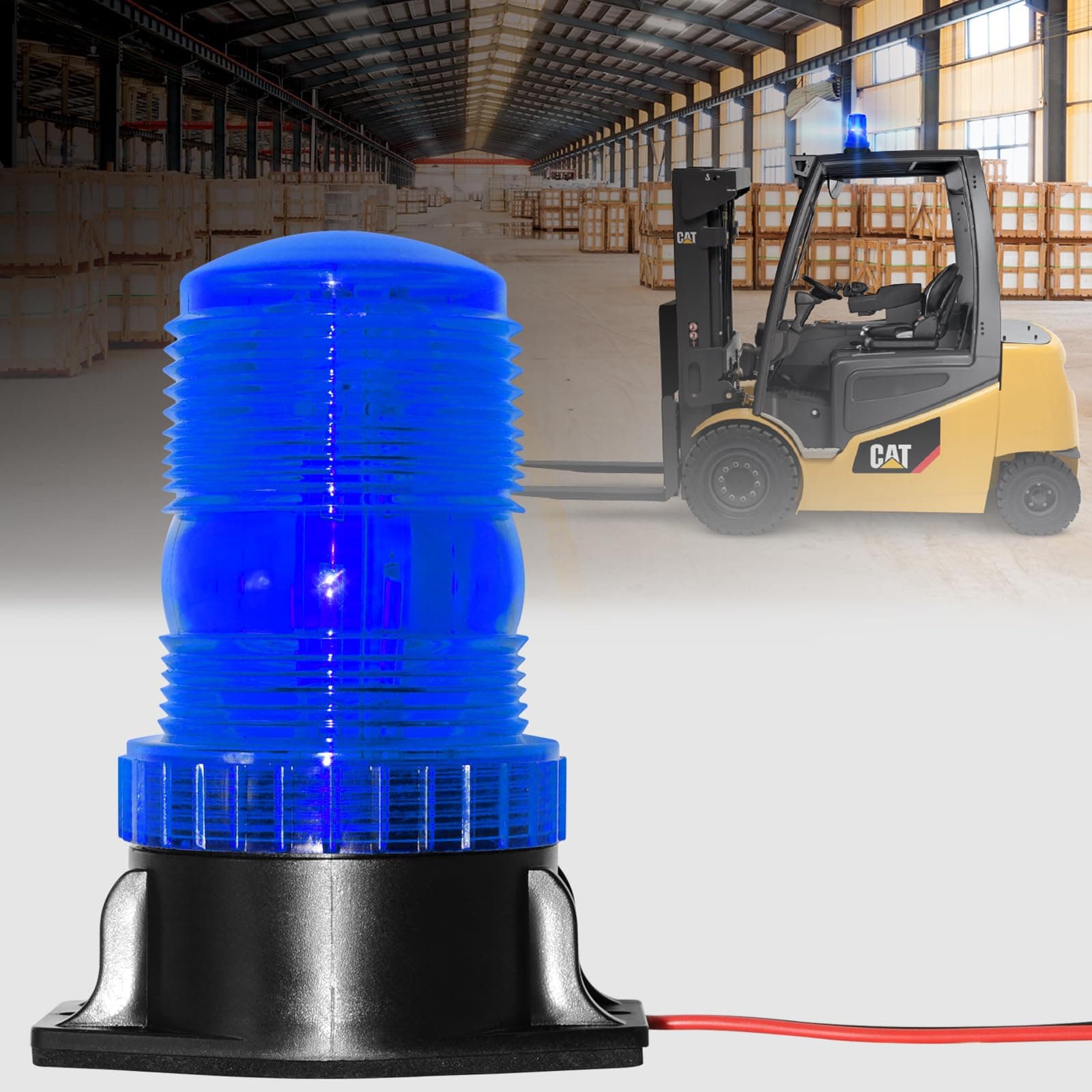 30 LED Forklift Lights Blue Emergency Beacon Strobes Lights 360° Warning Flashing Lights 30W DC10-110 for Forklifts, Snow Removal Vehicles, Ambulances, Fire trucks, Police Cars