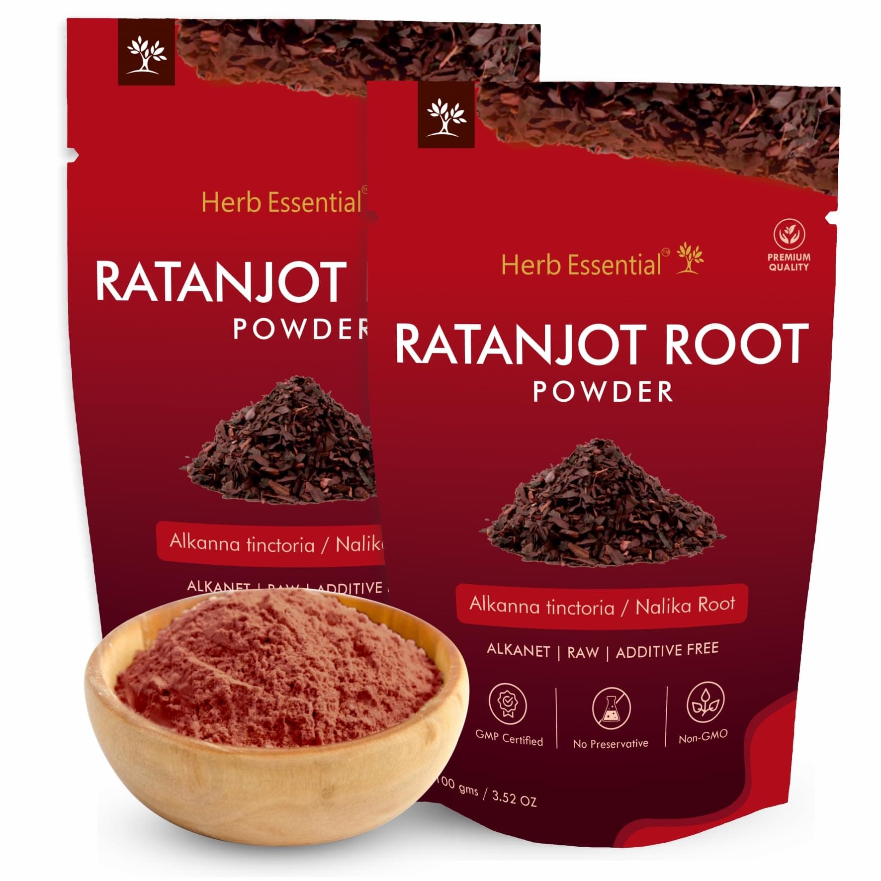 Herb Essential Ratanjot Powder Pack of 2(100g Each)|100% Pure Natural Alkanet Root for Hair Conditioning|Natural Shine & Skin Radiance|Vegan & Paraben-Free.