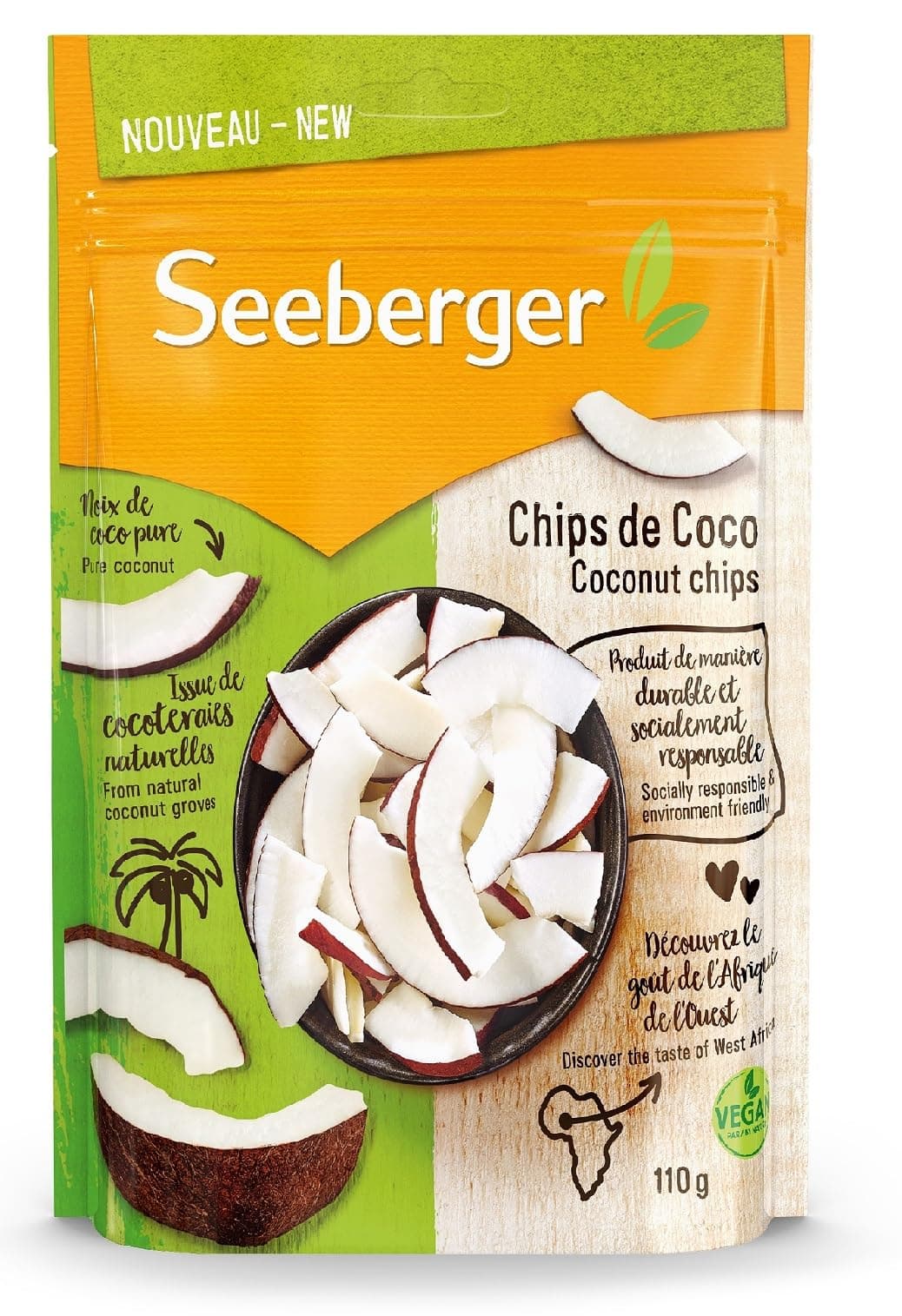 Seeberger dried coconut chips 110g