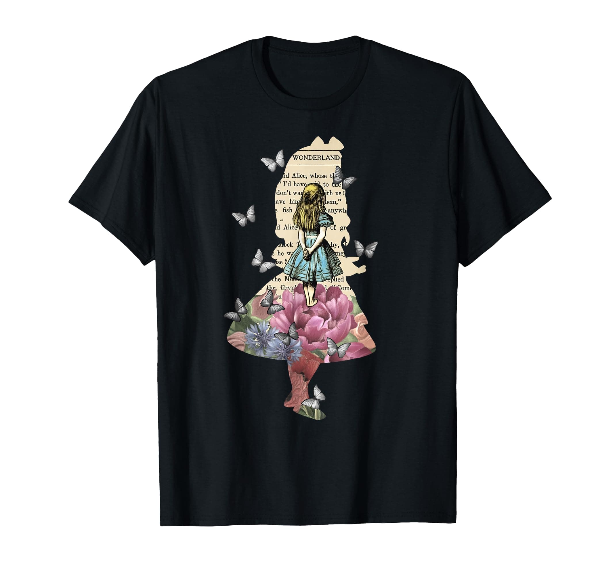 Alice in Wonderland Magical Garden Vintage Book T-Shirt