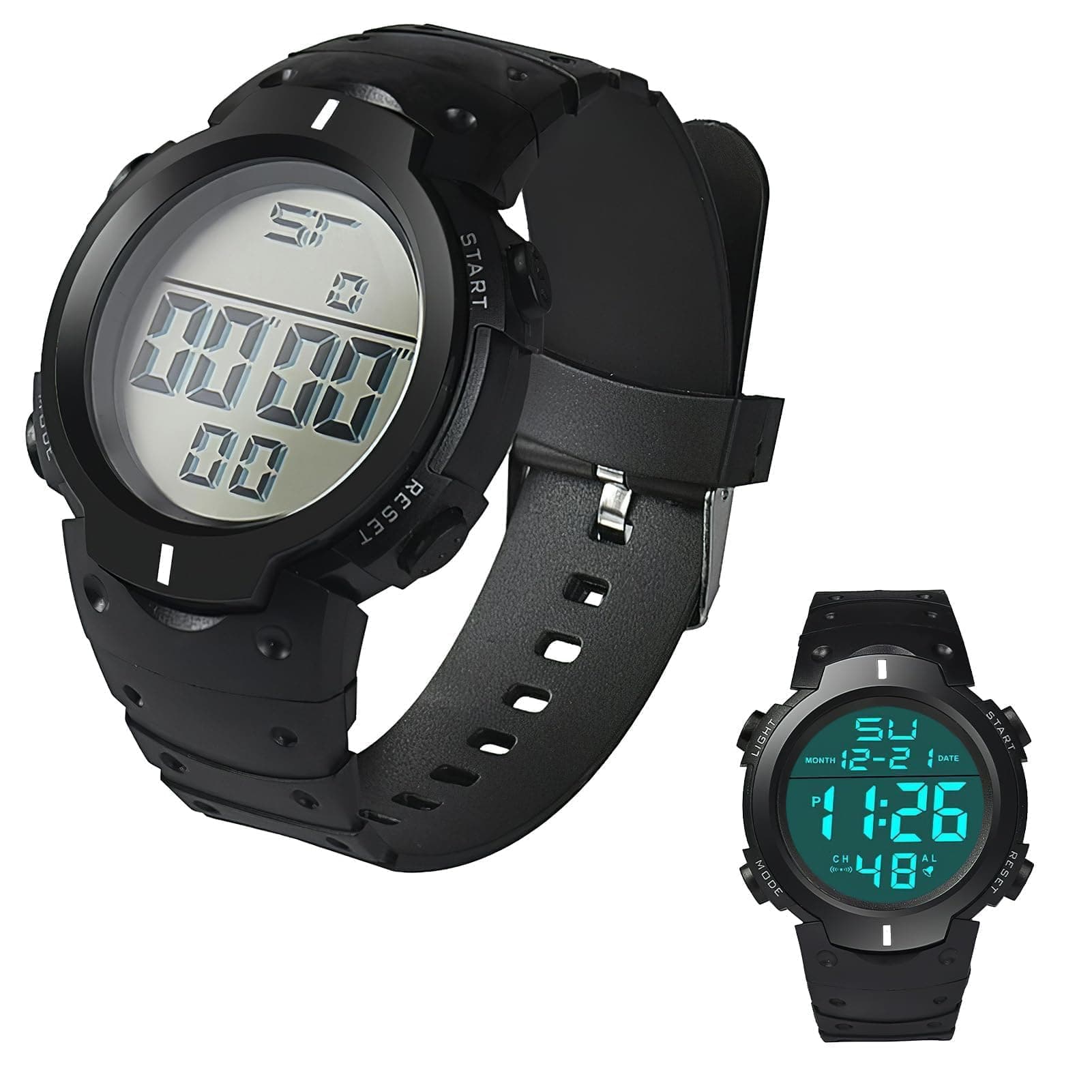 Referee Stopwatch Wrist Watch Mens Digital Watches Men's Military Watch Sports stop Watch with Alarm Timer LED Backlight,ideal for Training Running Soccer Game Football Competition Outdoor Activities