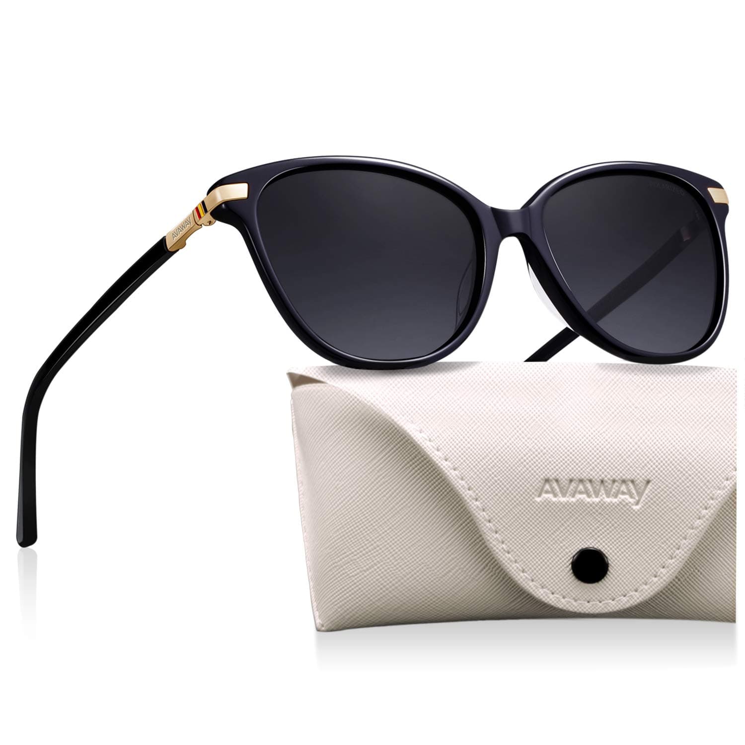 AVAWAY Fashion Sunglasses for Women Polarised UV Protection Ladies Eyewear for Photography Wandern Travelling Driving,Category 3