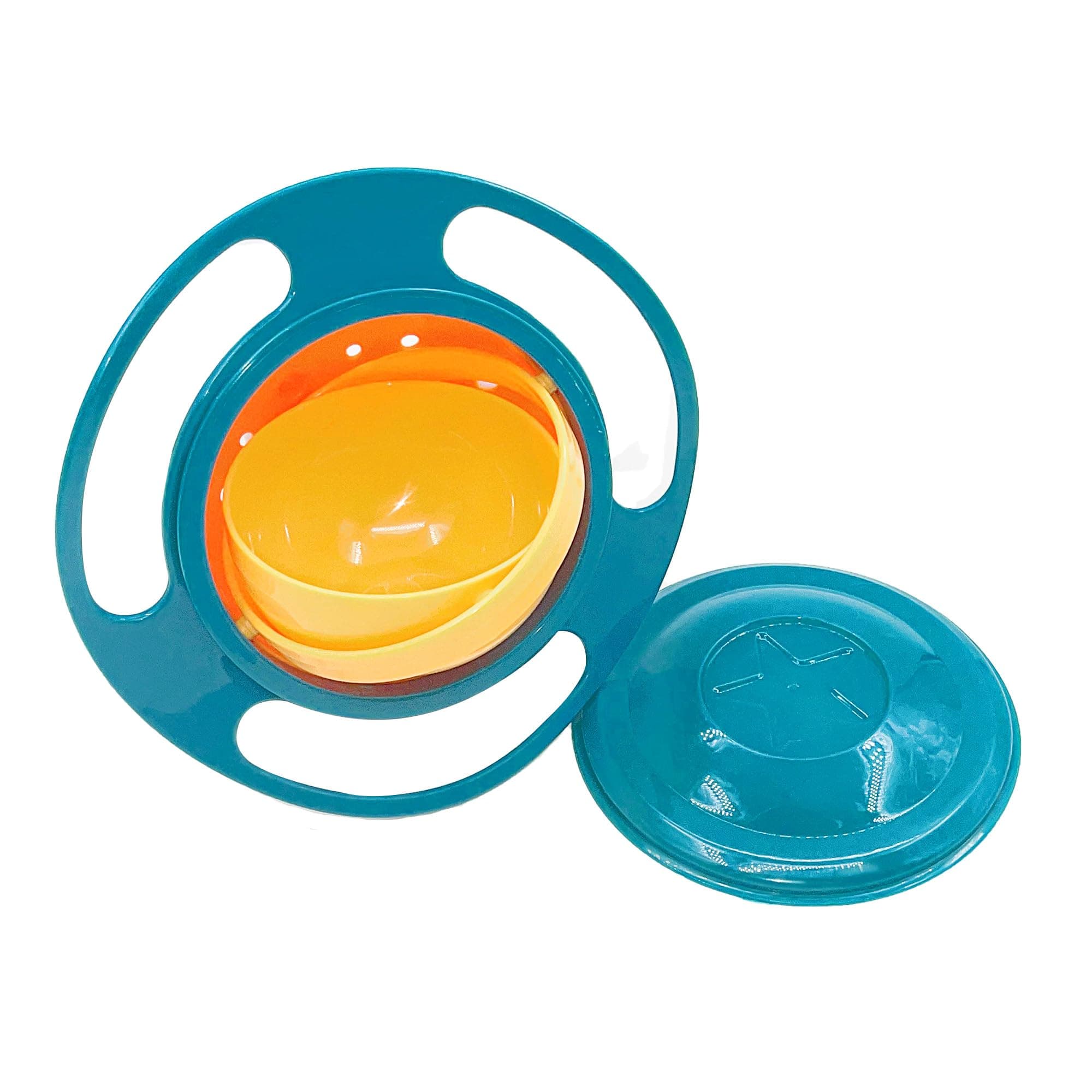 Magic Gyro Bowl 360 Degree Rotating for Kids, Non-Spill Rotating Snack bowl with Lid, BPA Free Plastic, Dishwasher Safe (Green), Small