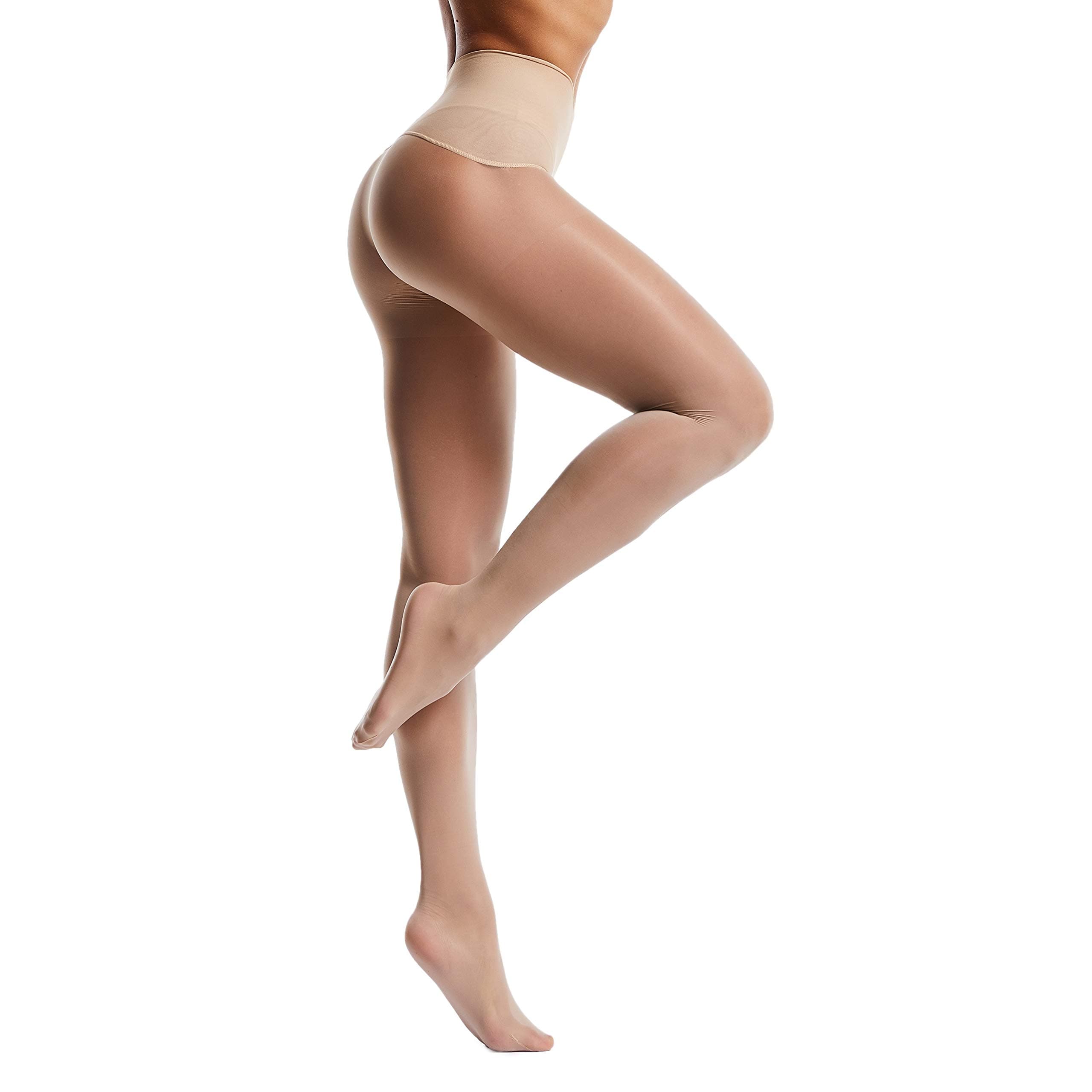 Frola Oil Shiny Stockings Pantyhose 360°Seamless Crotch High Waist Smooth Tights for Women(Large,1Pair Red)