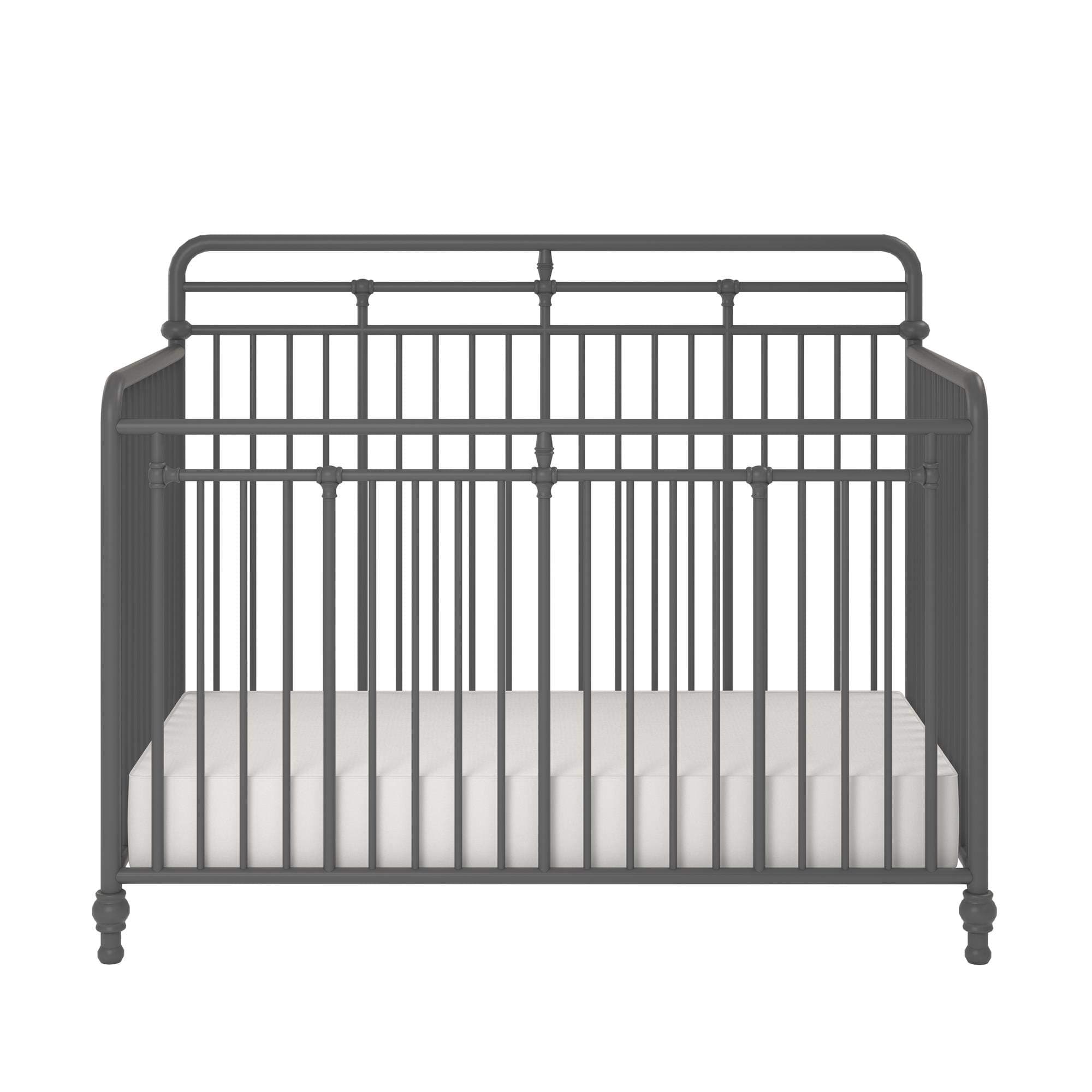 Little Seeds Monarch Hill Hawken 3 in 1 Convertible Metal Crib, Graphite Gray