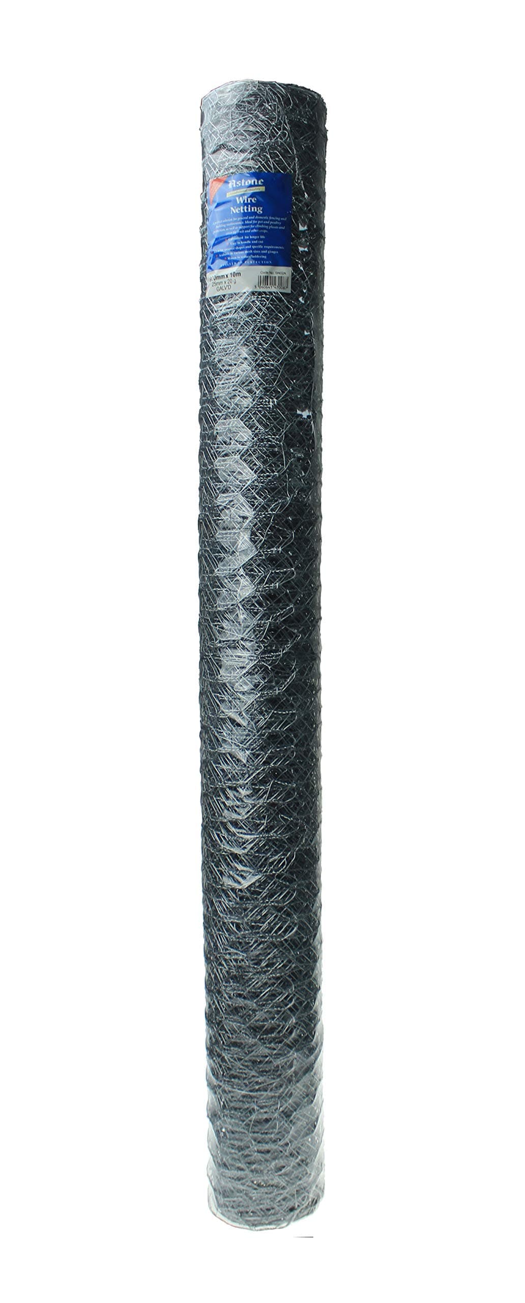 heavy duty galvanised chicken wire netting roll, ideal for florists: 900mm wide, 10m long, 25mm mesh, 20g wire diameter