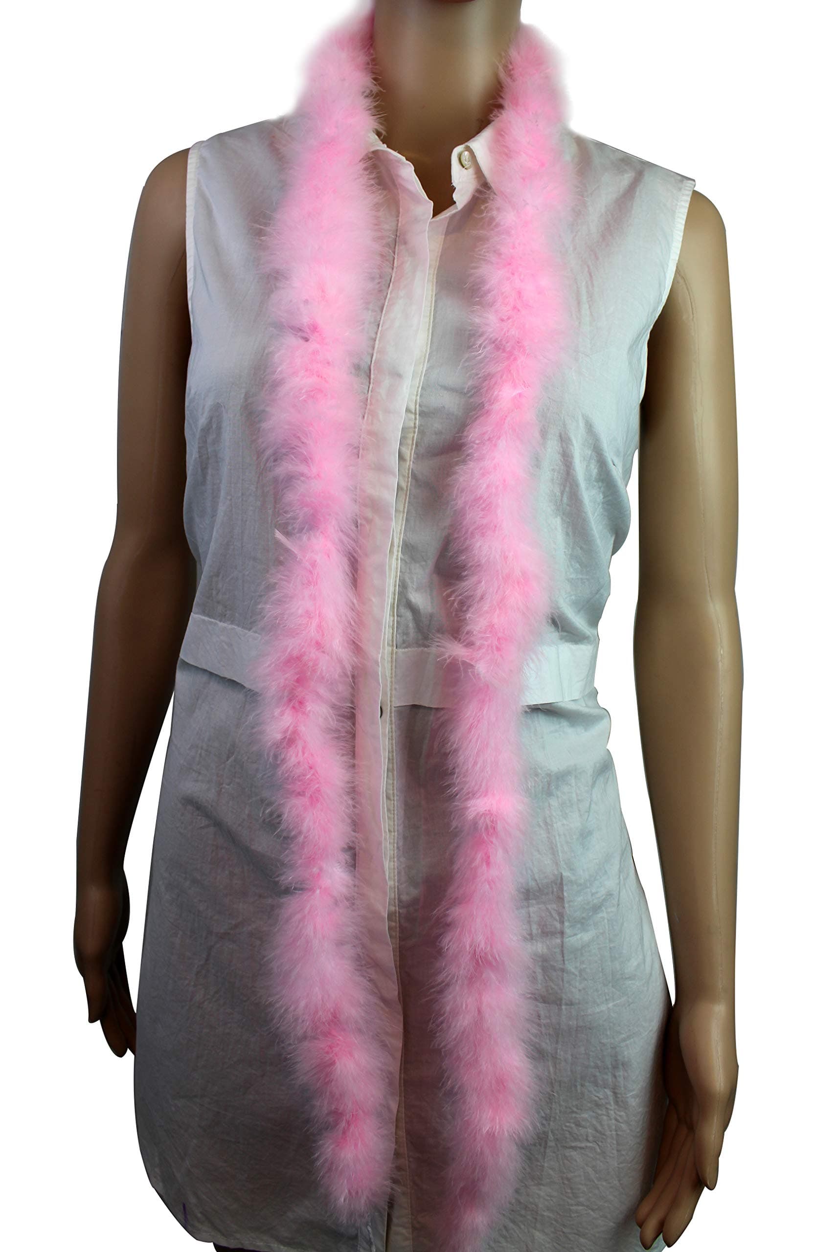 14 Gram 2 Yard-Long Marabou Feather Boa, Dancing Wedding Crafting Party Dress Up Halloween Costume Decoration (Baby Pink)