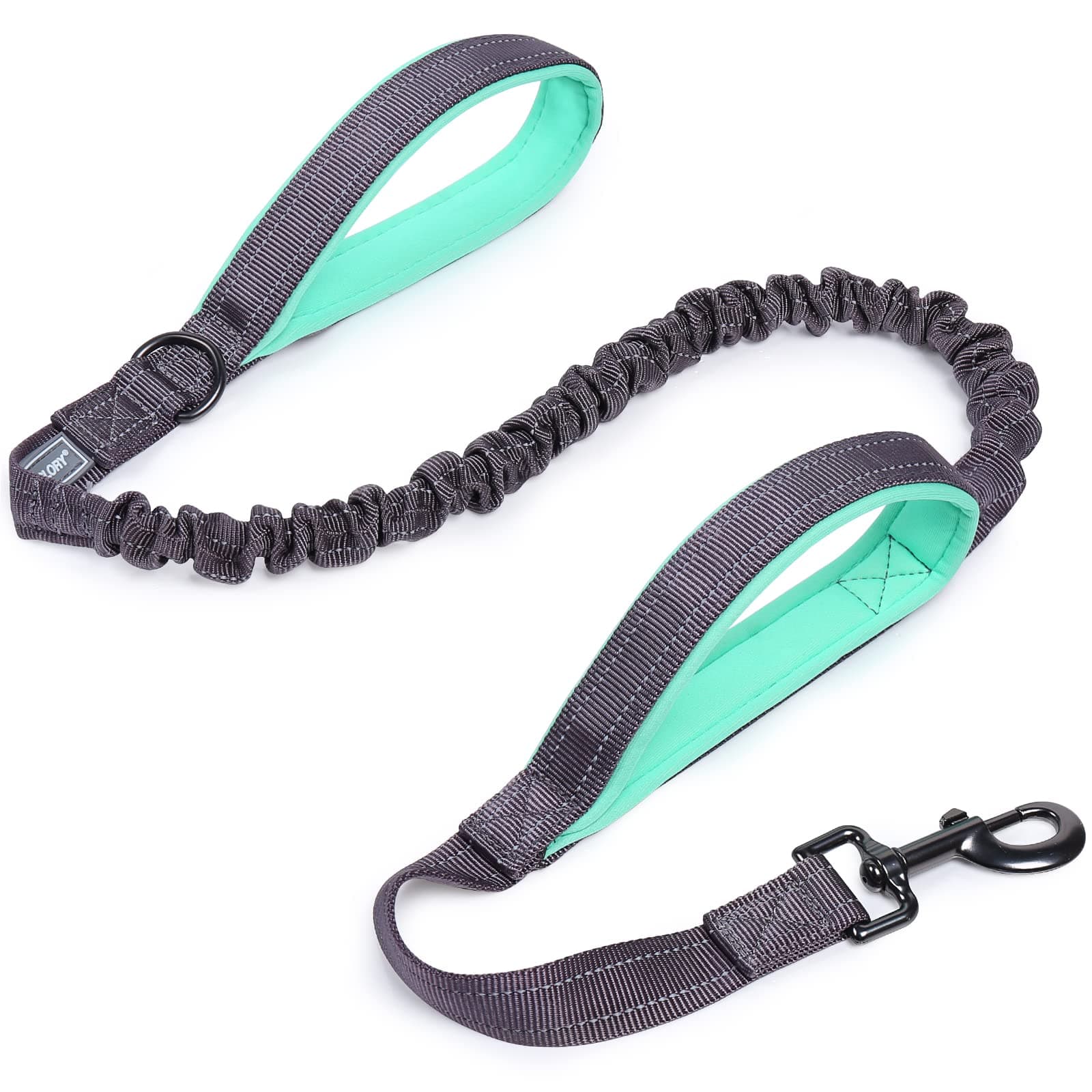 VIVAGLORY Dog Lead Pullsafe Bungee Dog Lead, Leash with 2 Padded Handle & Double Handle for Training & Walking, Bungee Anti Pull for Pet That Pull, 1.2m x 2.5cm, Grey