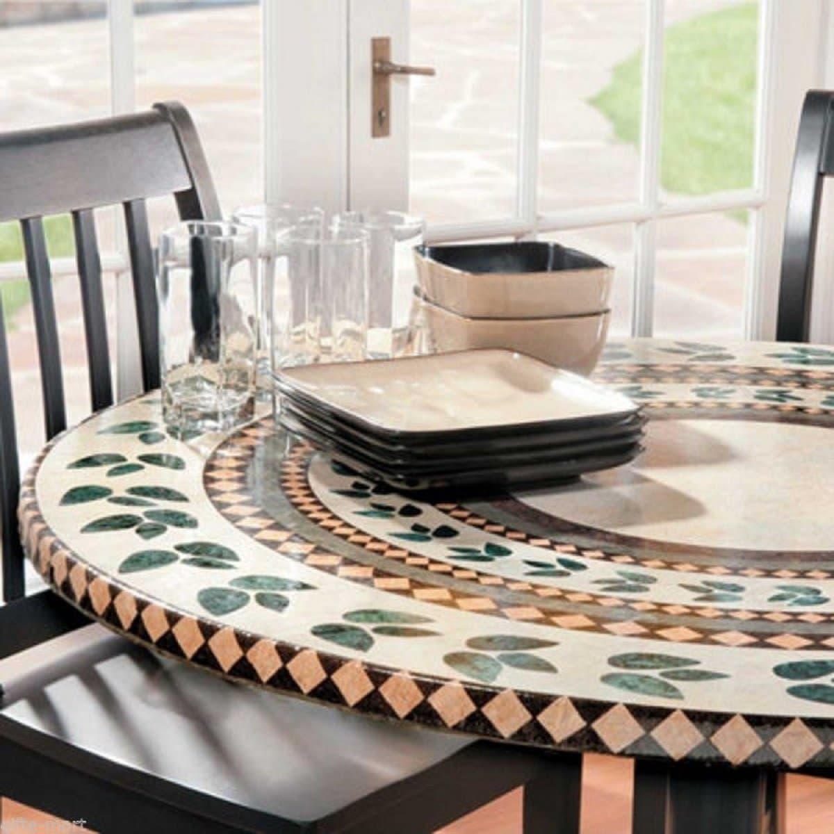 Mosaic Table Cover 48 Tile Table Cover - Mosaic Table Top - Mosaic Table Cover 36 - Elasticized Mosaic Table Cover. Extreme Durability, Backed by A