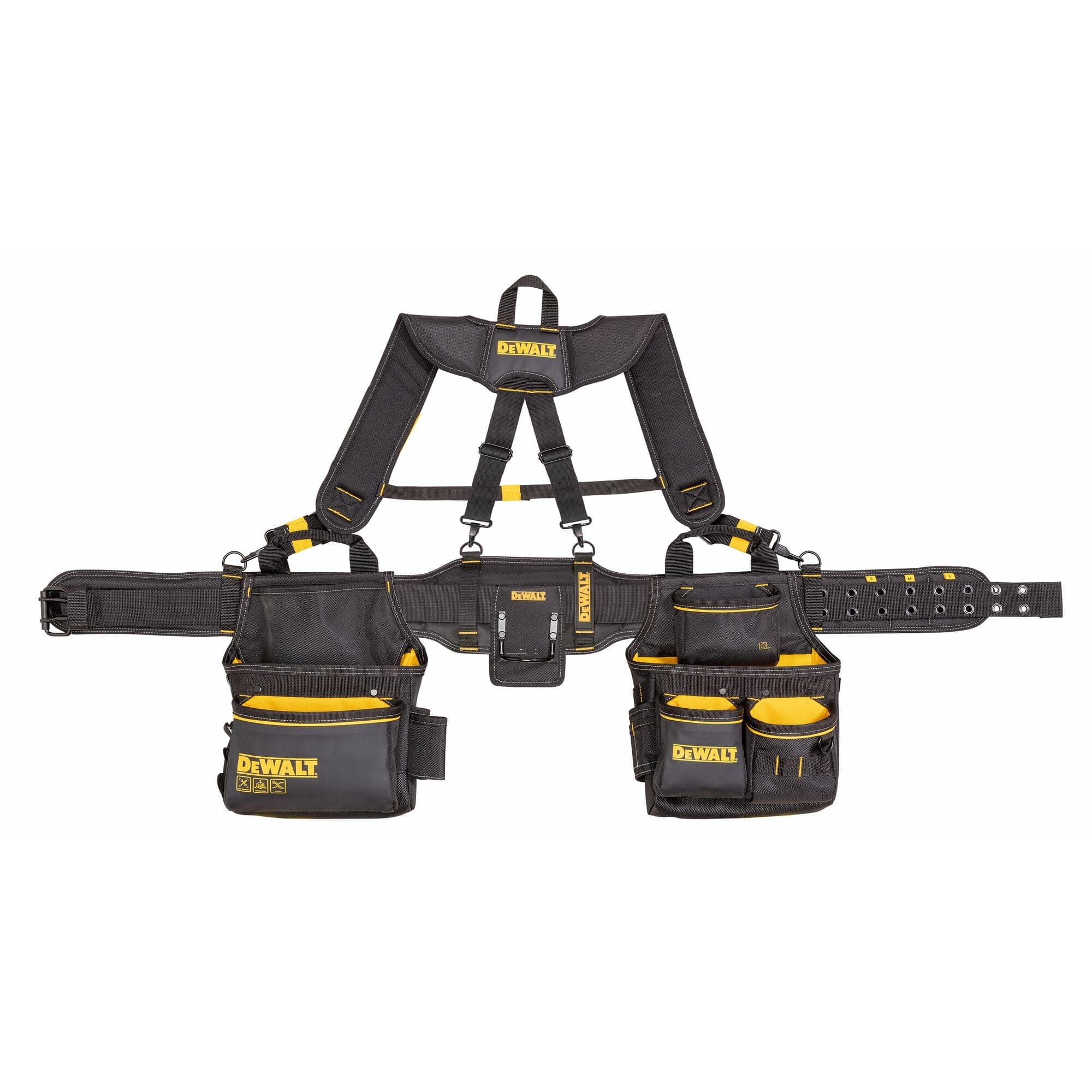 DEWALT Tool Belt, With Adjustable Suspenders, 25 Pockets, Black & Yellow (DWST540602)