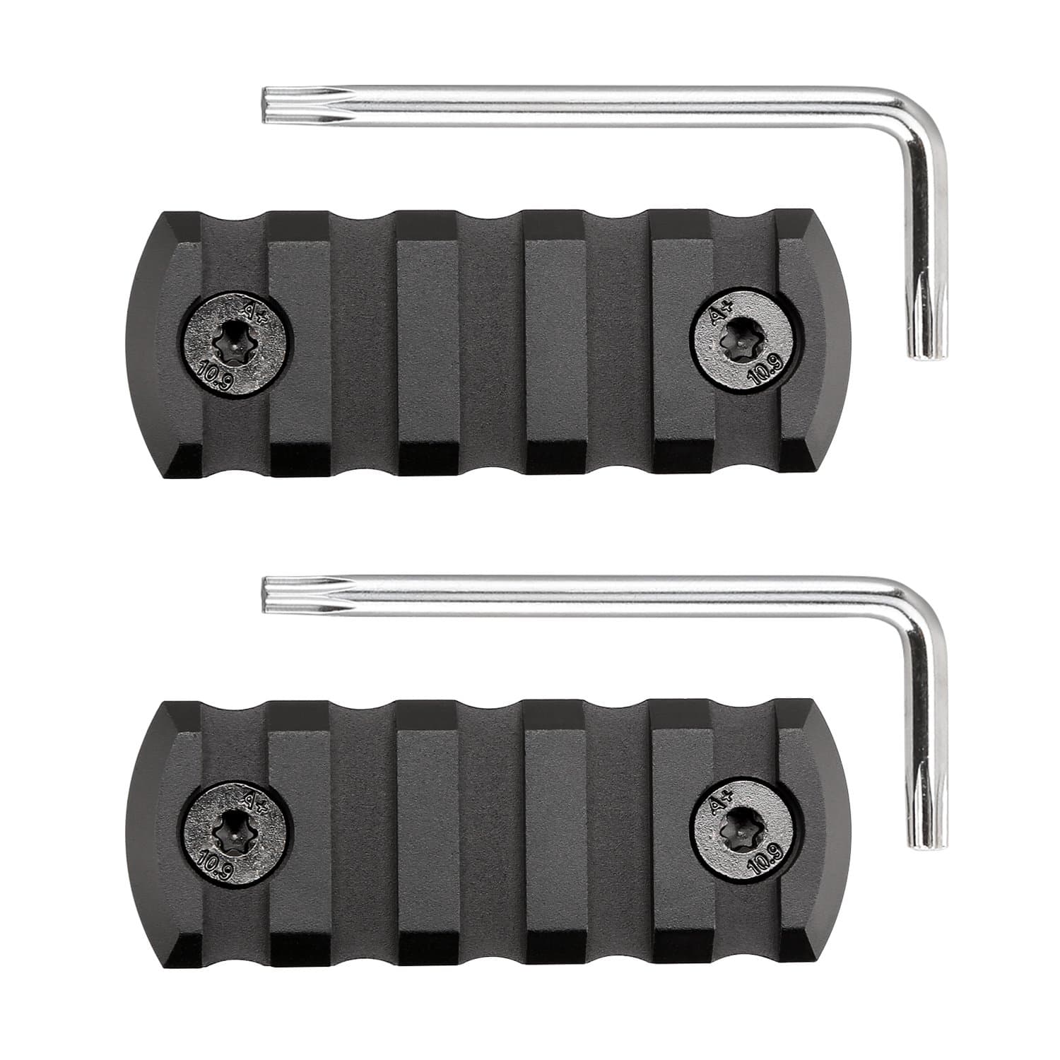 SportsEveryday Picatinny/Weaver Rail for MLok handguards, Aluminum alloy,5-slot,pack of 2