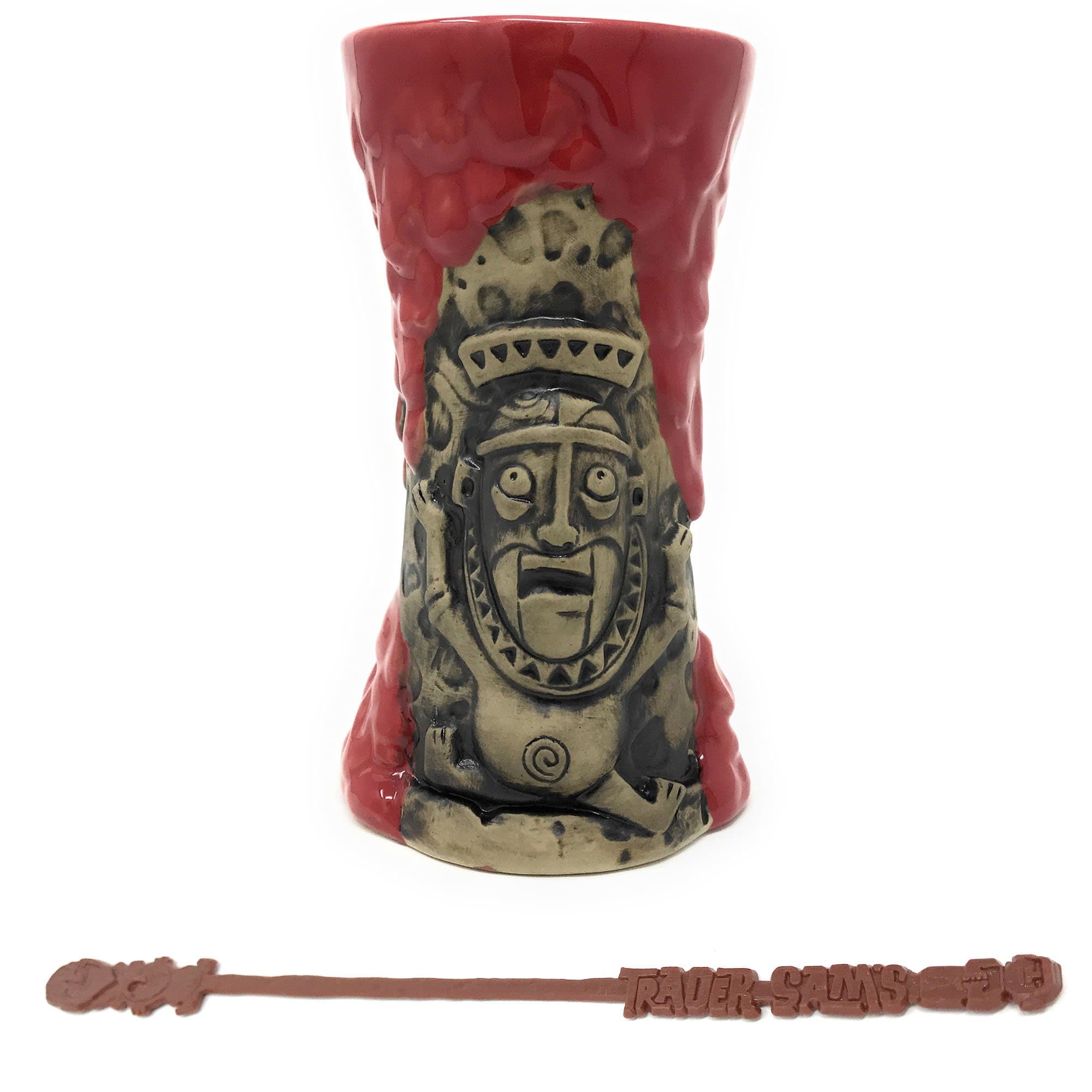 Trader Sams Grog Grotto Krakatoa Souvenir Mug with Trader Sams Disneyland Hotel Stir Stick