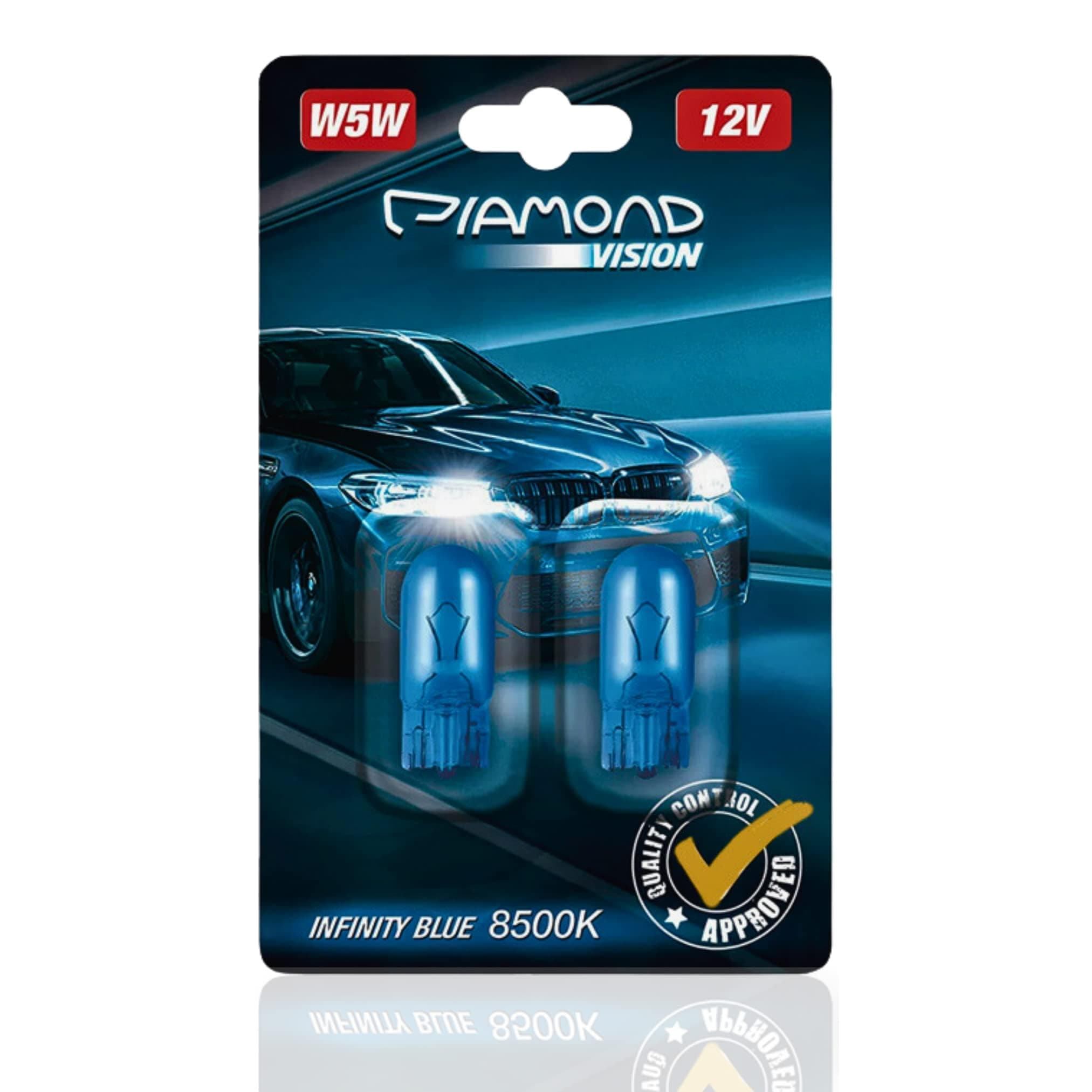 Diamond VisionW5W 12V xenon look white blue T10 parking light blue vision Canbus white vision light bulbs