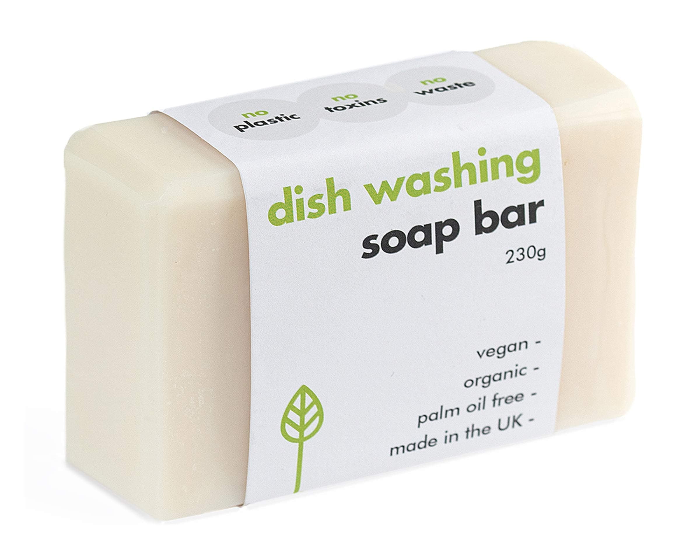 ecoLiving 230g Dish Washing Soap Bar - Bio Soap, Made in Uk- Vegan Soap that Lasts Months – Plastic Free Bar Dish Soap- Natural & Biodegradable Washing Up Soap Bar – Pure Organic Hand Soaps