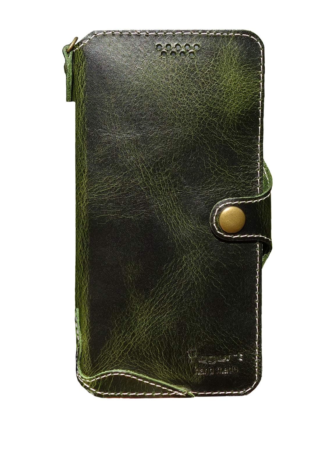 Yogurt Case for iPhone 8 Plus, Case for iPhone 7 Plus, Genuine Leather Wallet Handmade Compatible with iPhone 8 Plus/7 Plus 5.5 Inch Dark Green